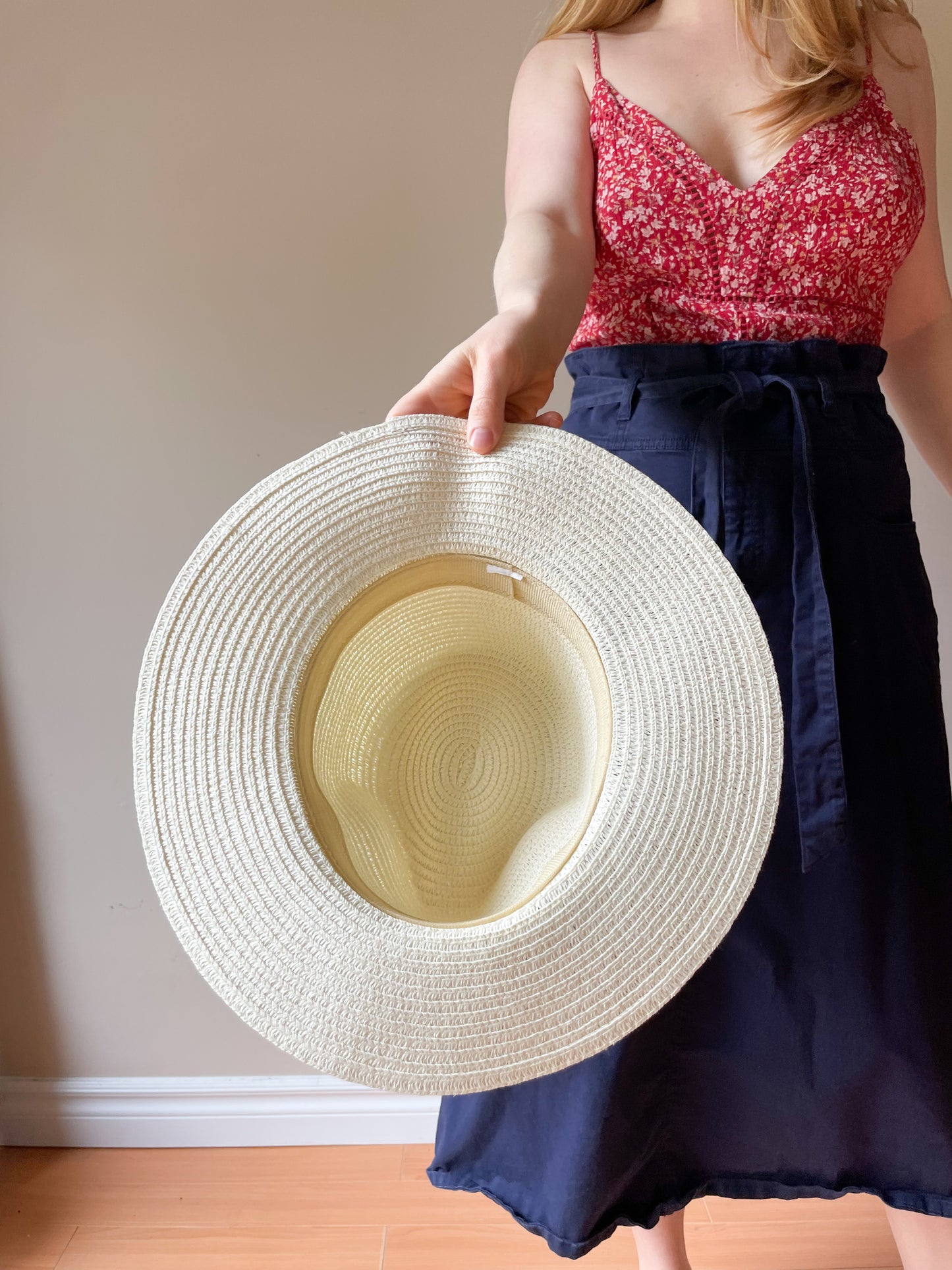 Cream Woven Sun Hat