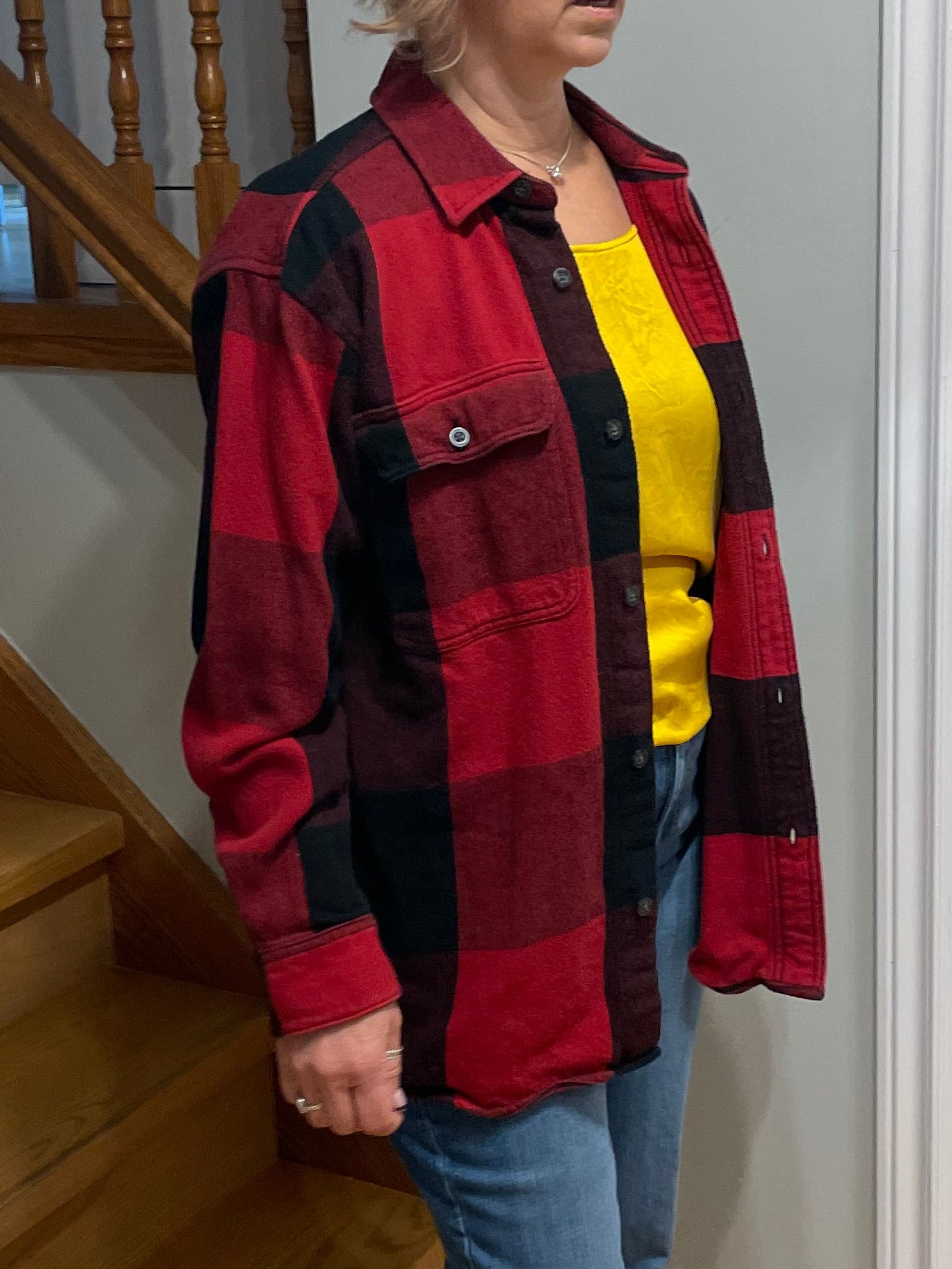 TNA Red Checker Plaid Cotton Shirt Jacket - S/M/L