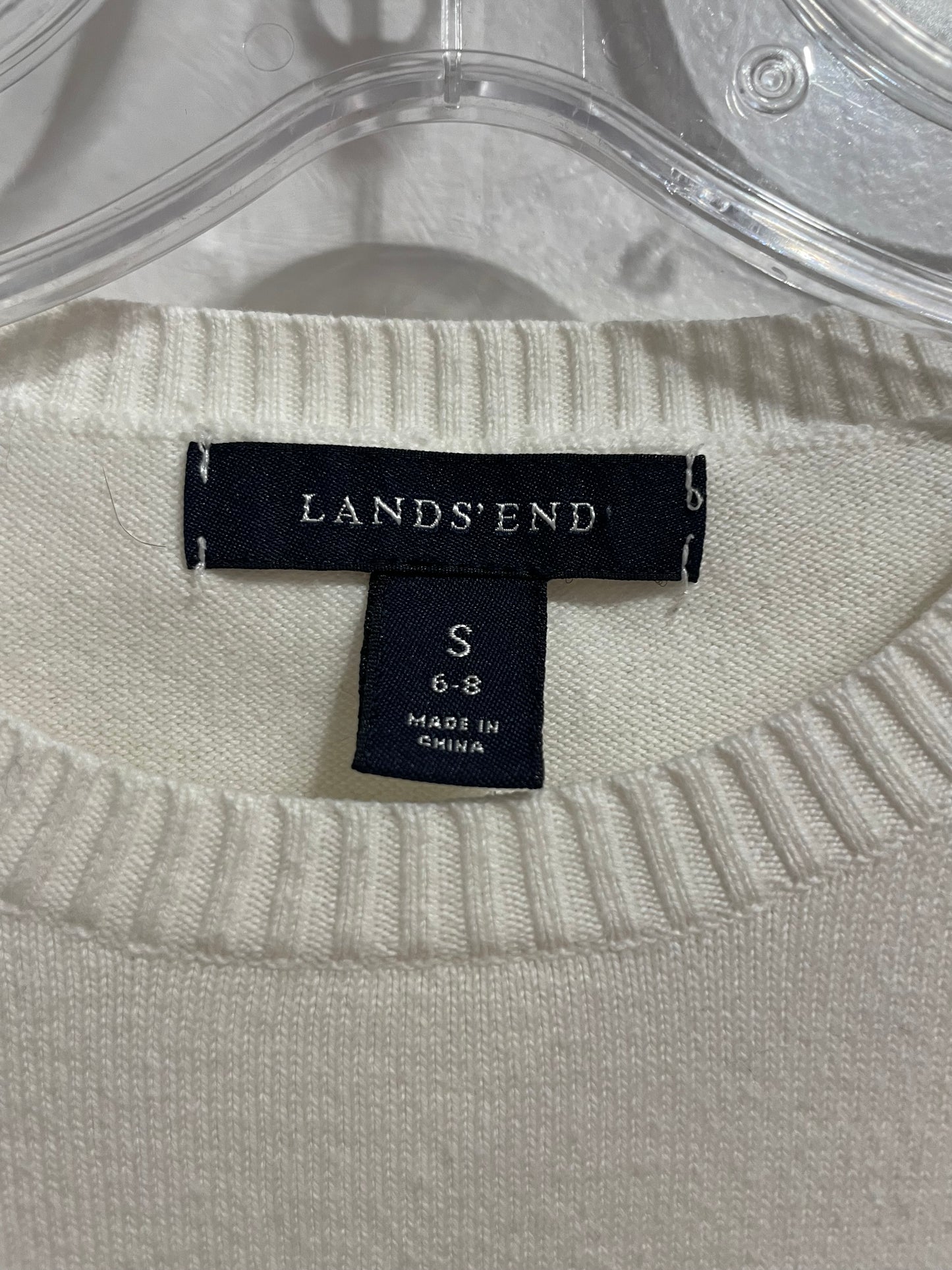 Lands’ End Cream Cotton Crewneck Sweater - Small
