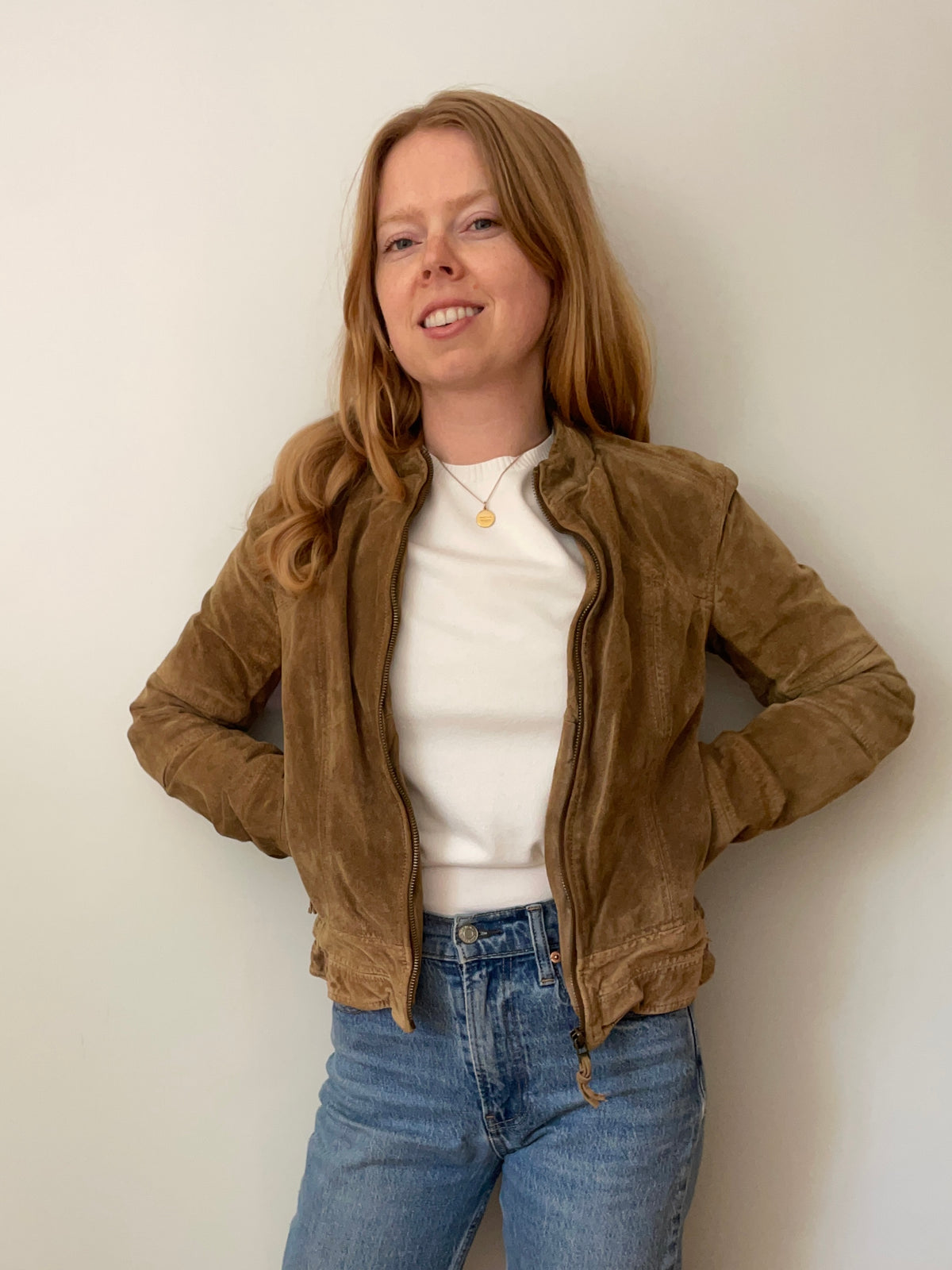 Zara Basic Tan 100% Leather Moto Jacket – Tagged M / Fits S