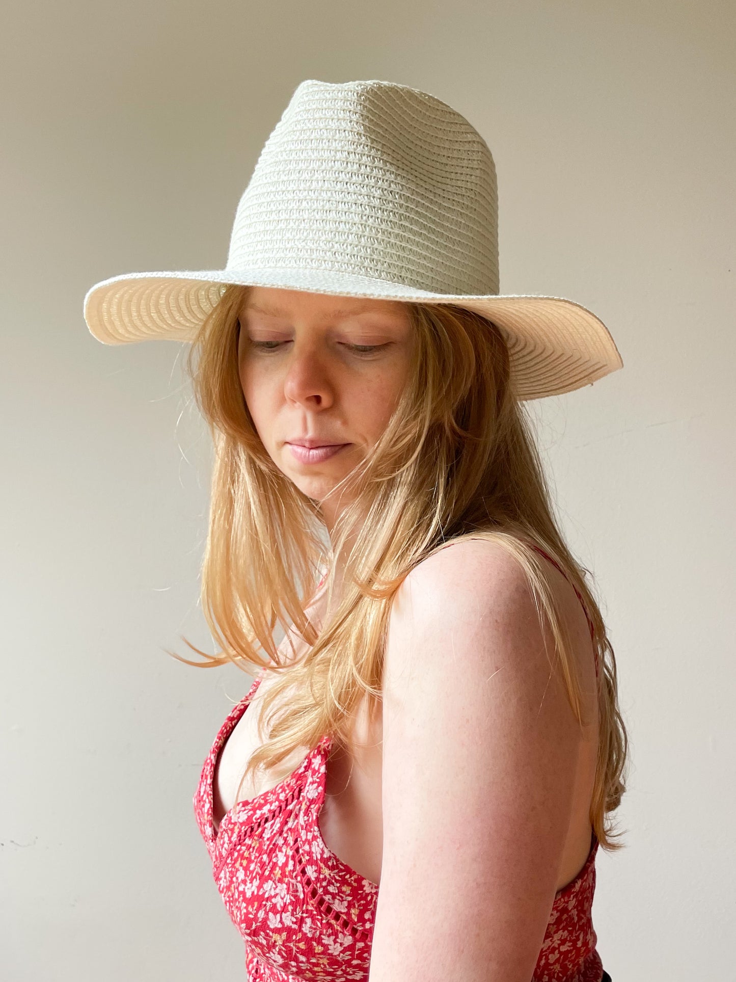 Cream Woven Sun Hat