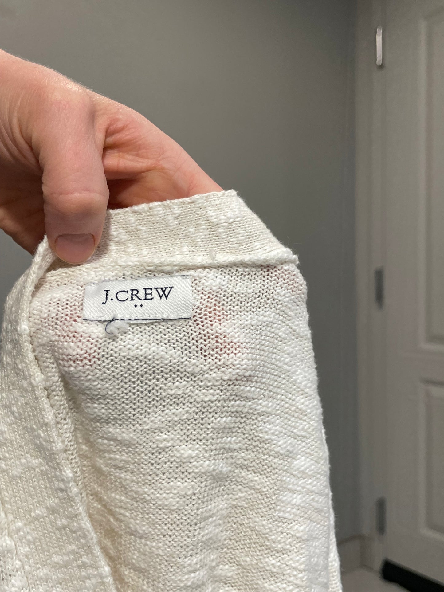 J.Crew Cream Cotton Button-Front Cardigan – Small