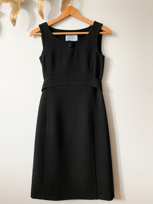 Prada Black Wool Sheath Dress - Size IT 36 / XS