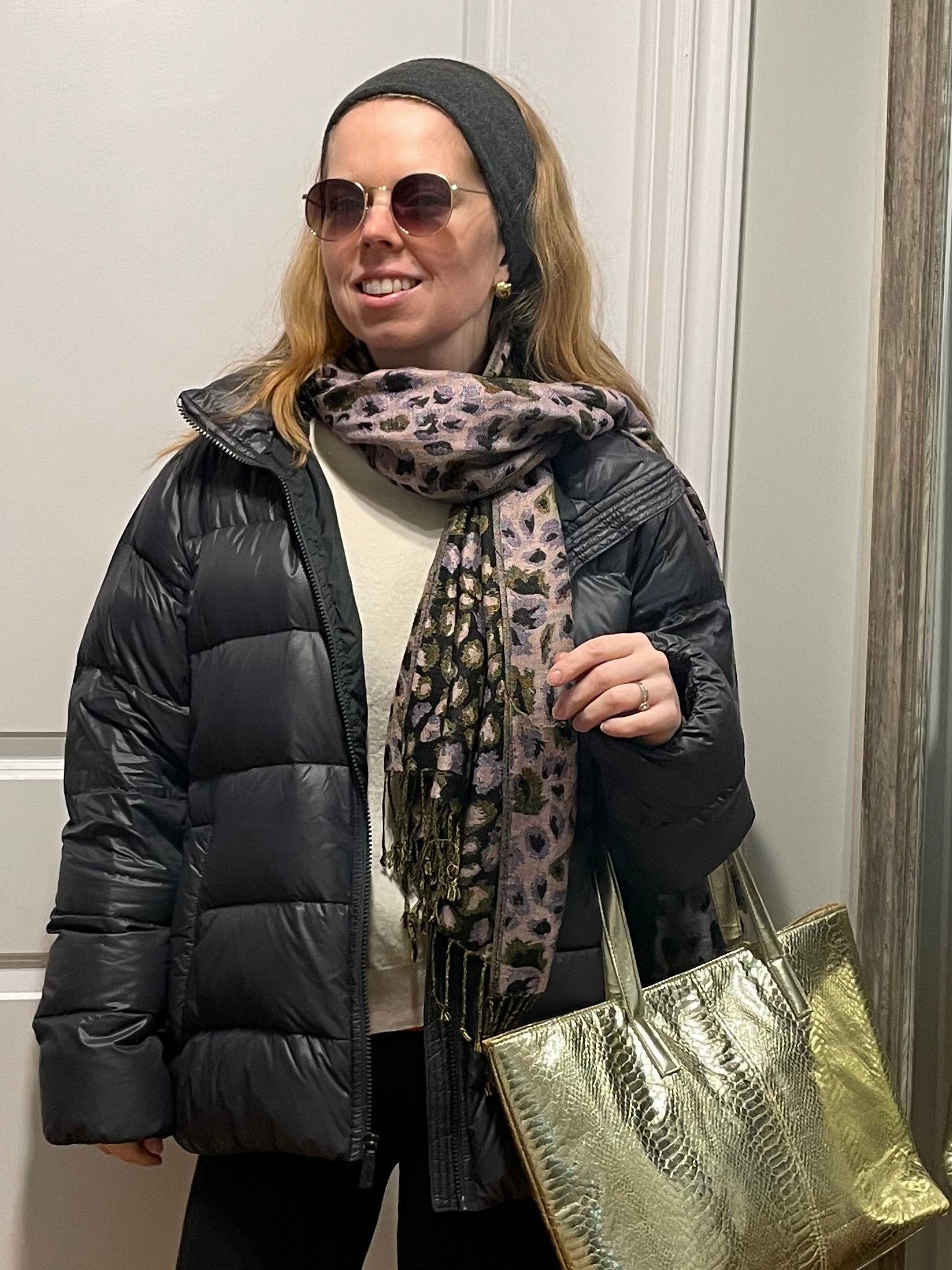 Calvin Klein Gold Round Sunglasses – Brown Gradient Lenses