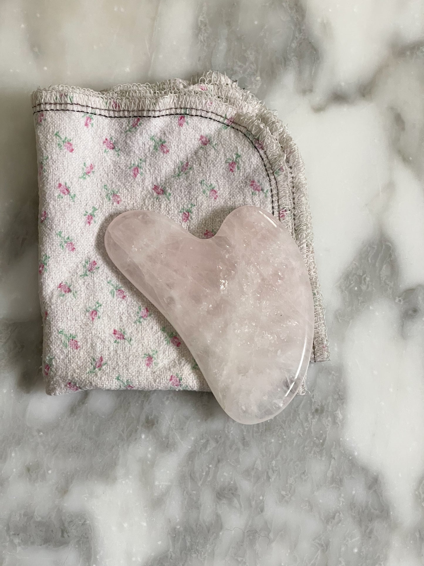 Crystal Gua Sha Facial Tool – Rose Quartz or Green Aventurine