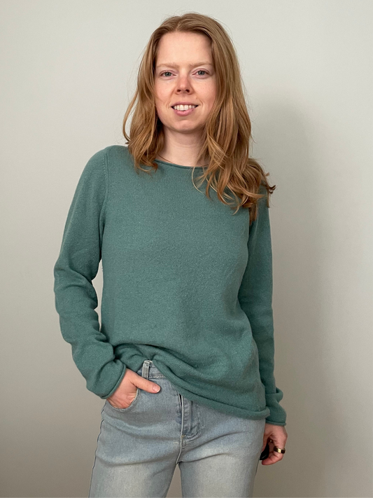 Max Studio Teal Cashmere Knit Sweater – Medium