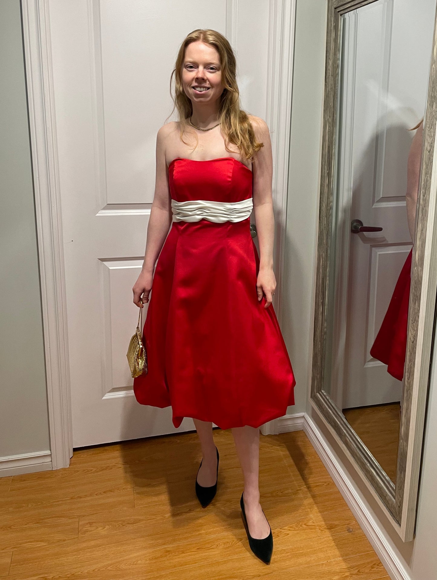 Tutto Bene Red Strapless Fit & Flare Party Dress – Red – Size 4