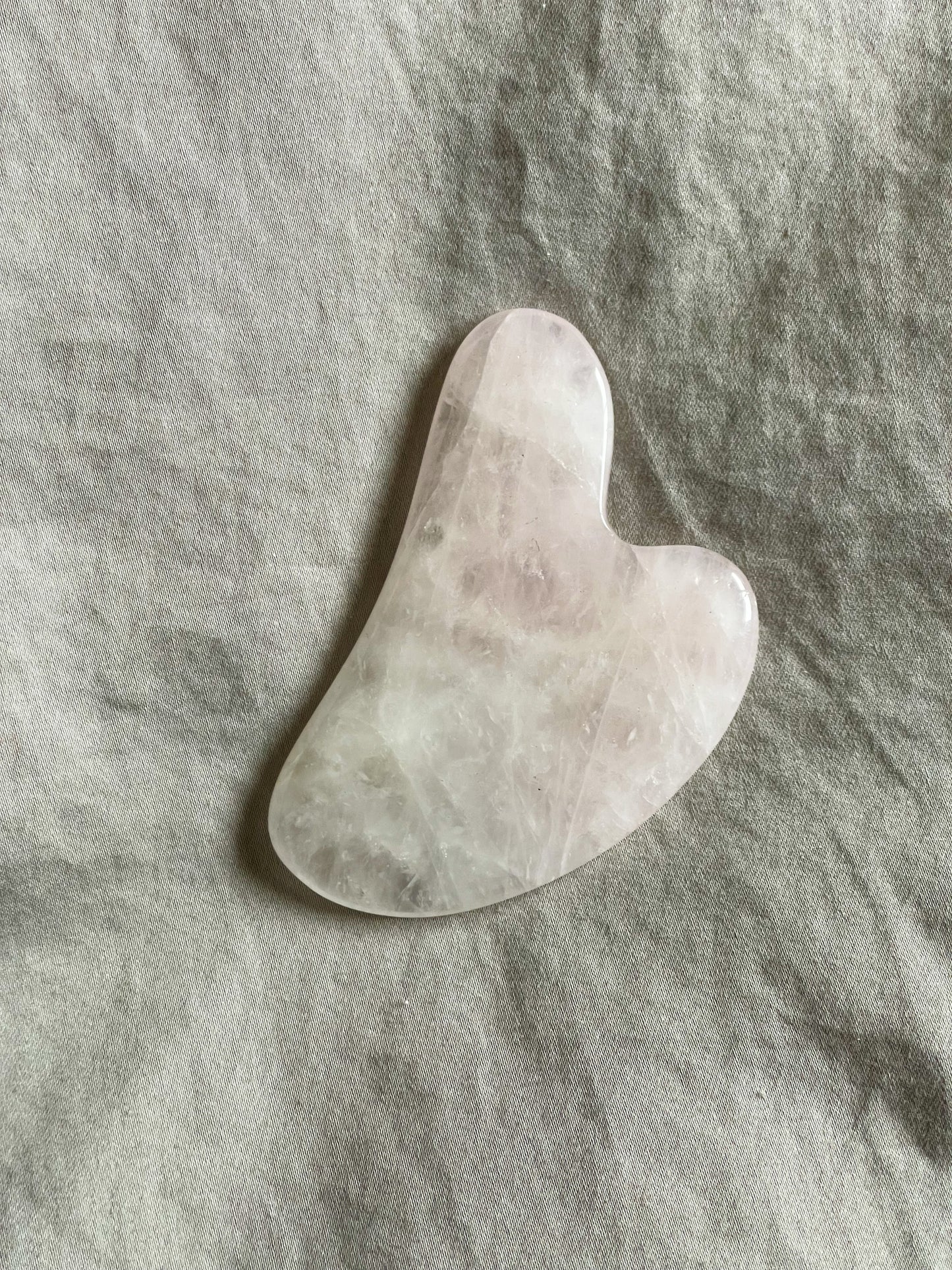 Crystal Gua Sha Facial Tool – Rose Quartz or Green Aventurine