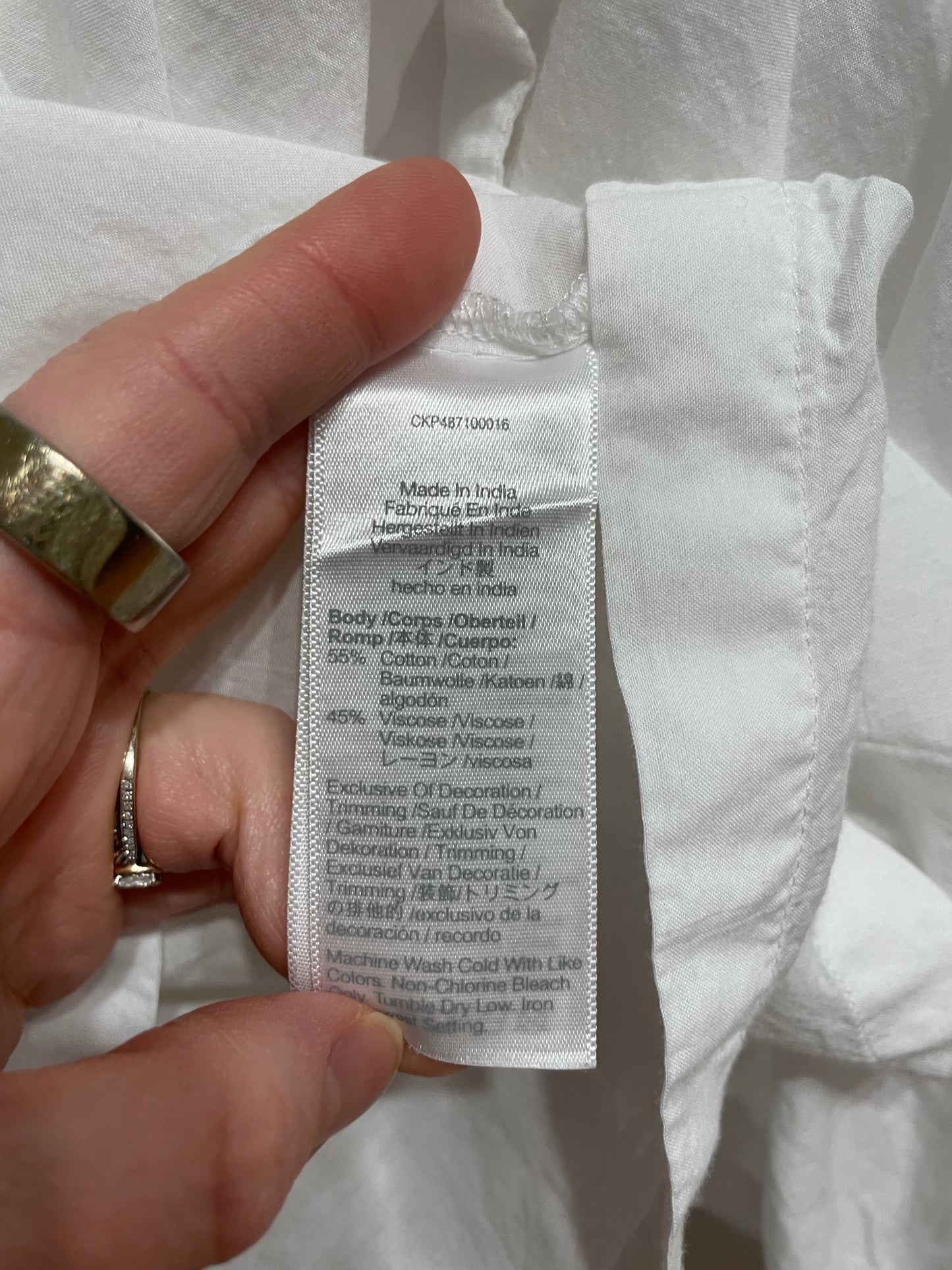 Madewell White Cotton Blend Smocked Peasant Blouse - Size Small to Large - Le Prix Fashion & Consulting