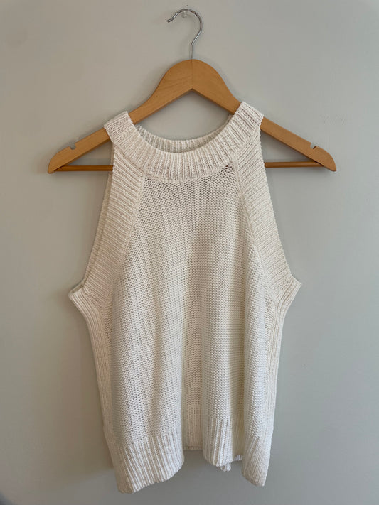RETROD Ivory Knit Sleeveless Sweater Tank – Medium