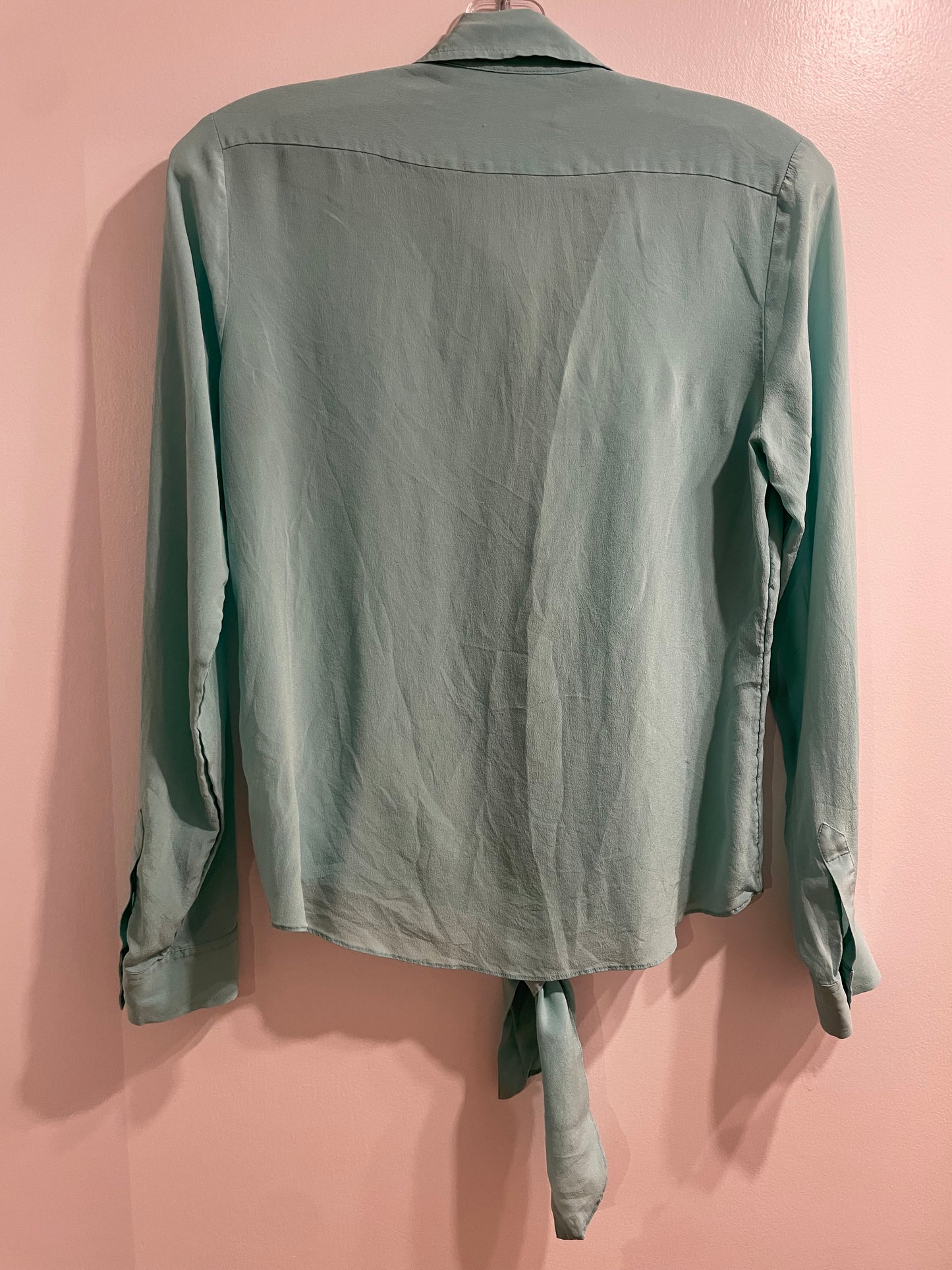 Banana Republic 100% Silk Seafoam Button-Up Blouse – 8 Medium