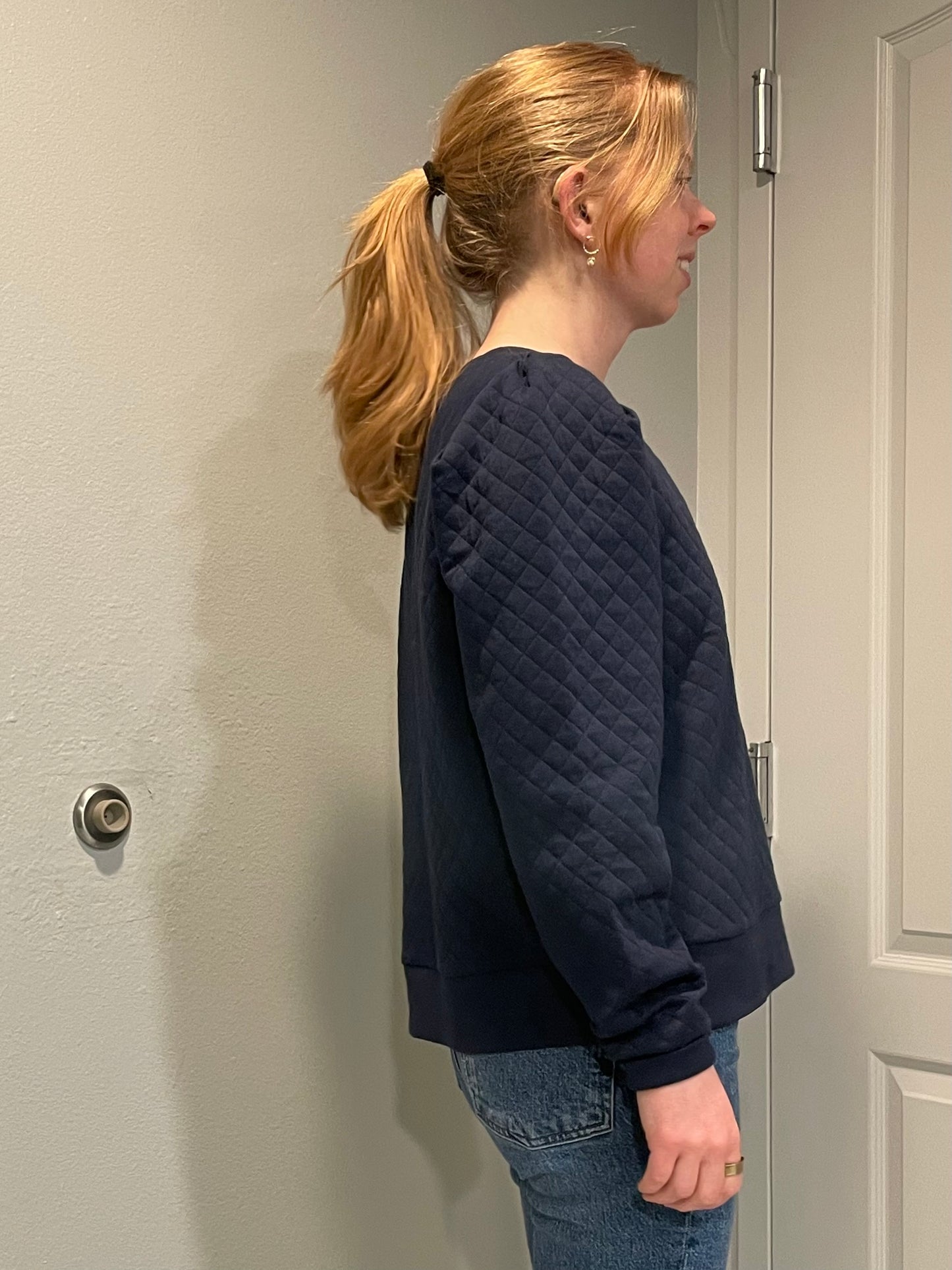 Walter Hagen Navy Quilted Pullover Sweatshirt – Medium