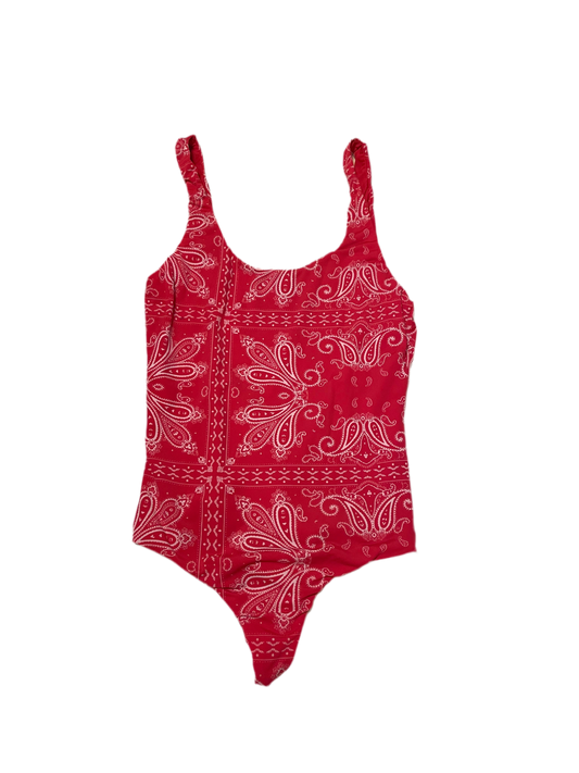 Red Bandana Print One-Piece Bodysuit or Swimsuit – Size Small/Medium