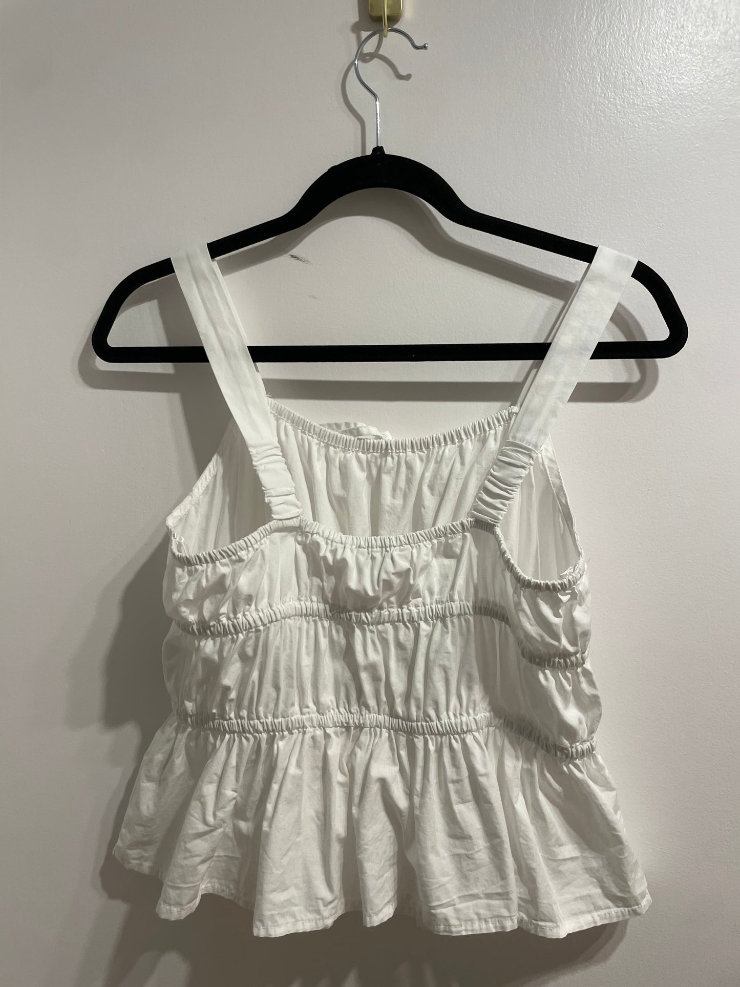 Sim & Sam White Tie Front 100% Cotton Peplum Tank Top - S/M/L/XL