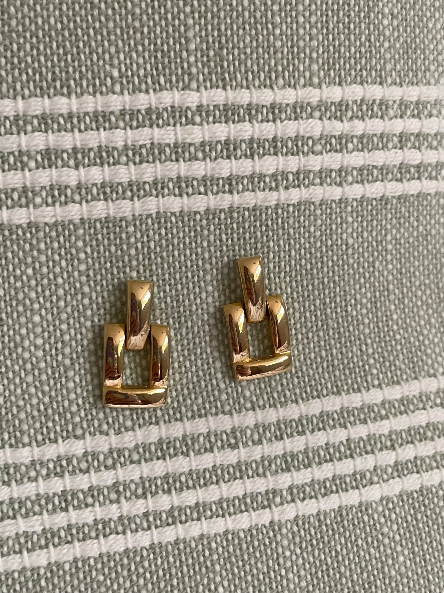 Gold Tone Geometric Drop Earrings