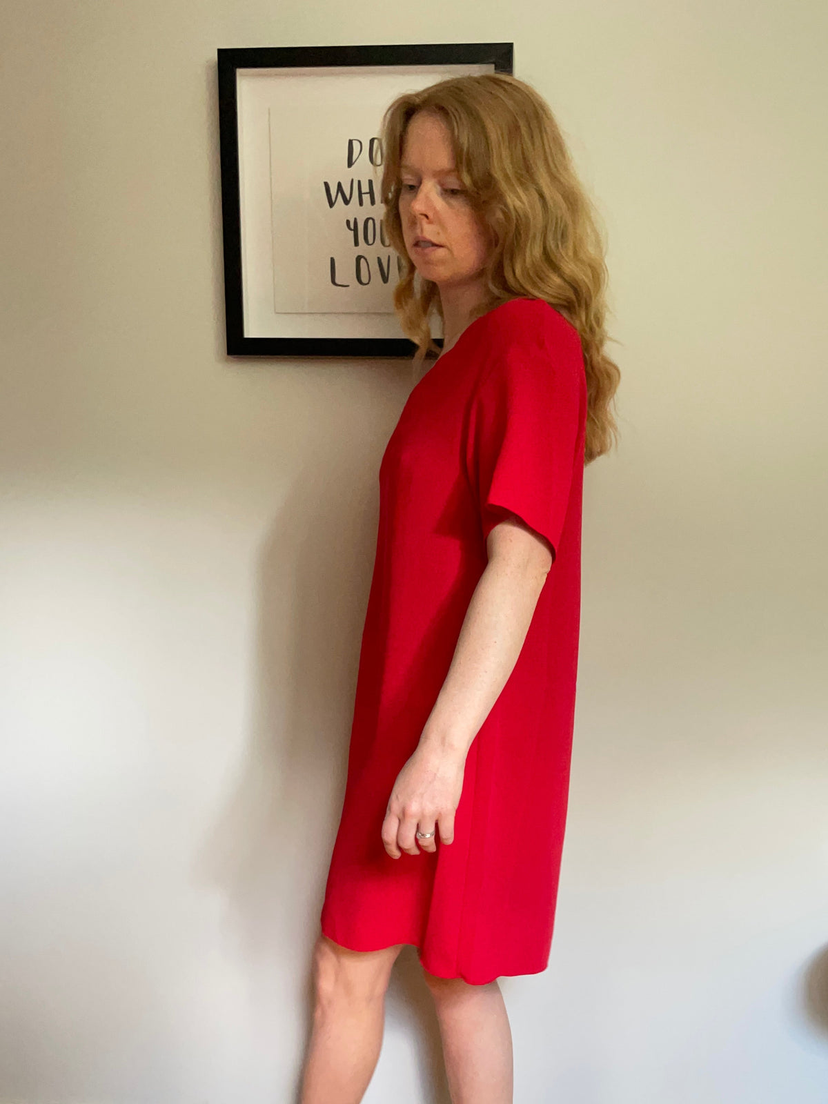 Babaton Red Aaron V-Neck Shift Dress – XS/S/M
