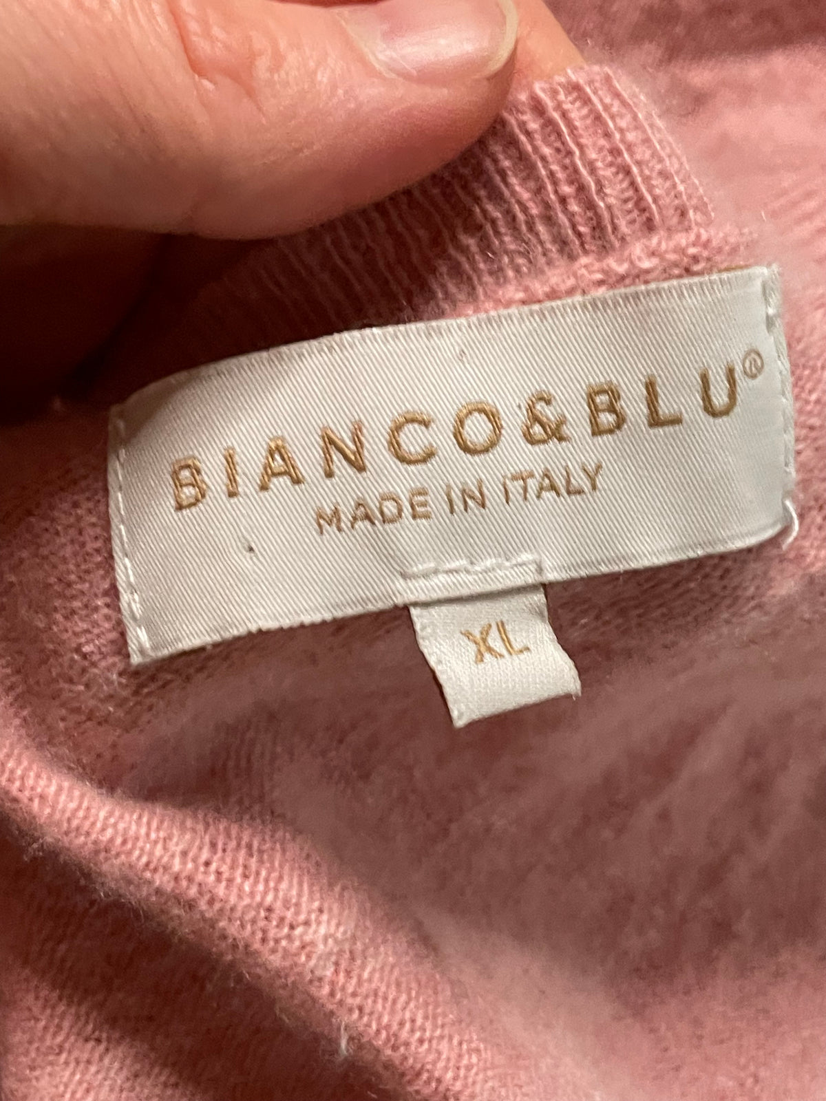 Bianco & Blu Dusty Rose Wool & Silk Blend Sweater – M/L/XL