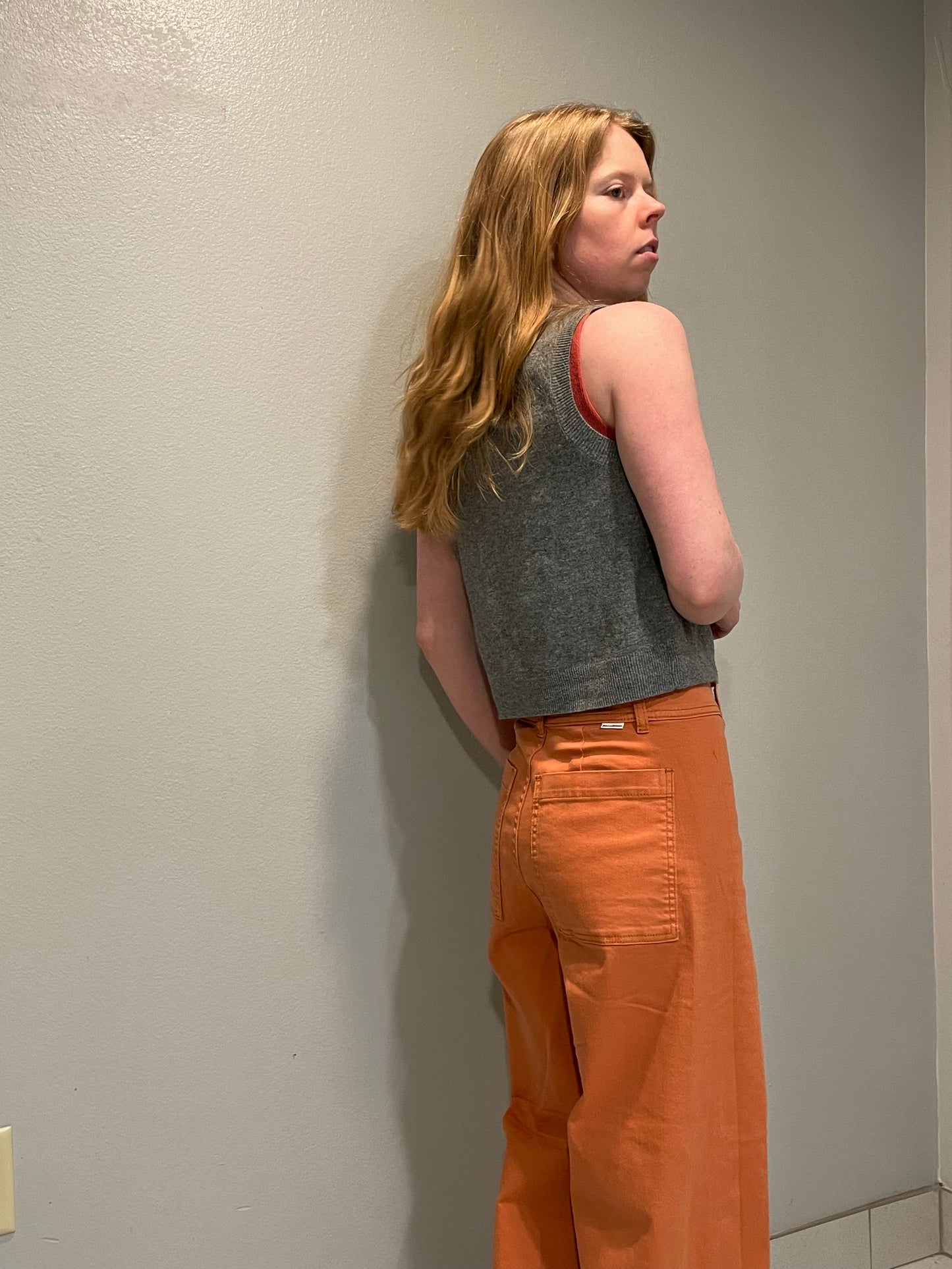 A New Day Heather Grey Sleeveless Knit Top – Me