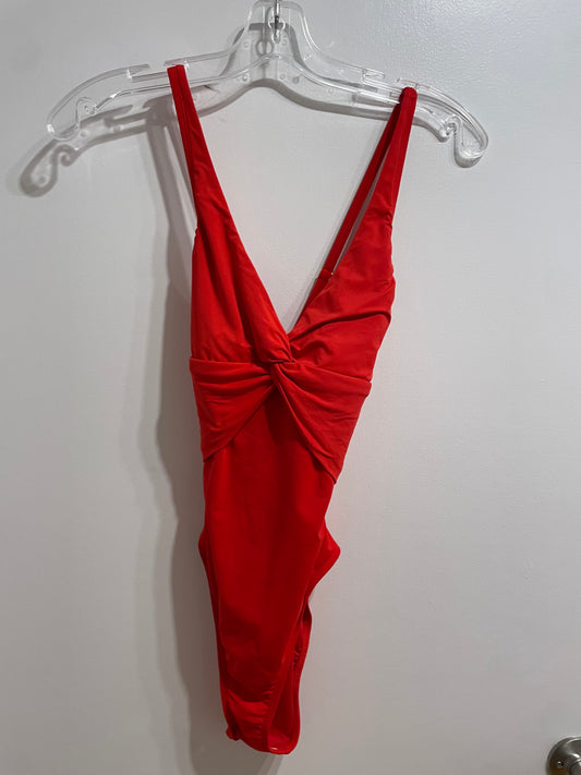 BLEU Rod Beattie – Red Twist Front Cross Back One-Piece Swimsuit – Size 6