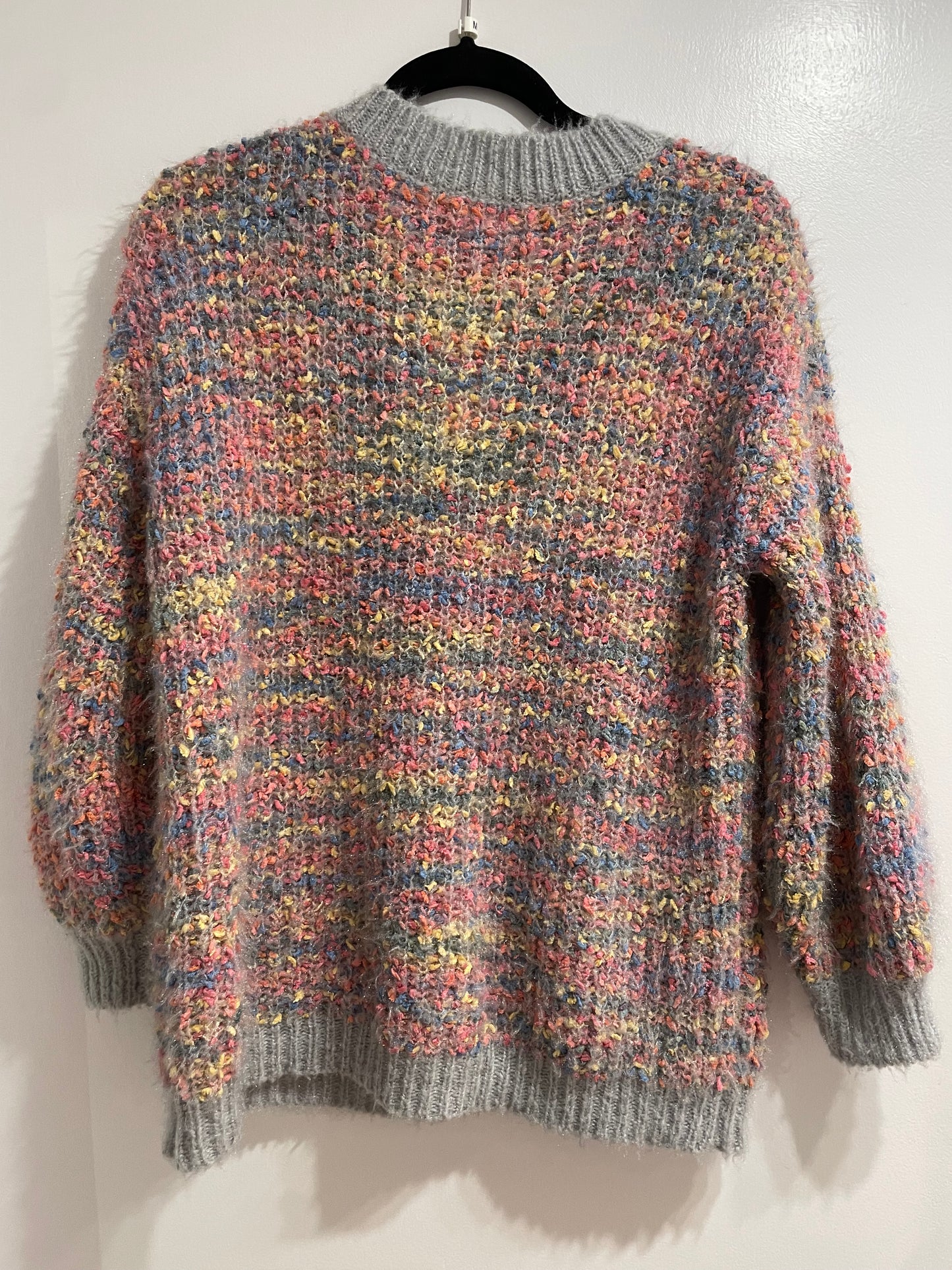 Promesa Multicolour Bouclé Knit V-Neck Sweater – Size M/L