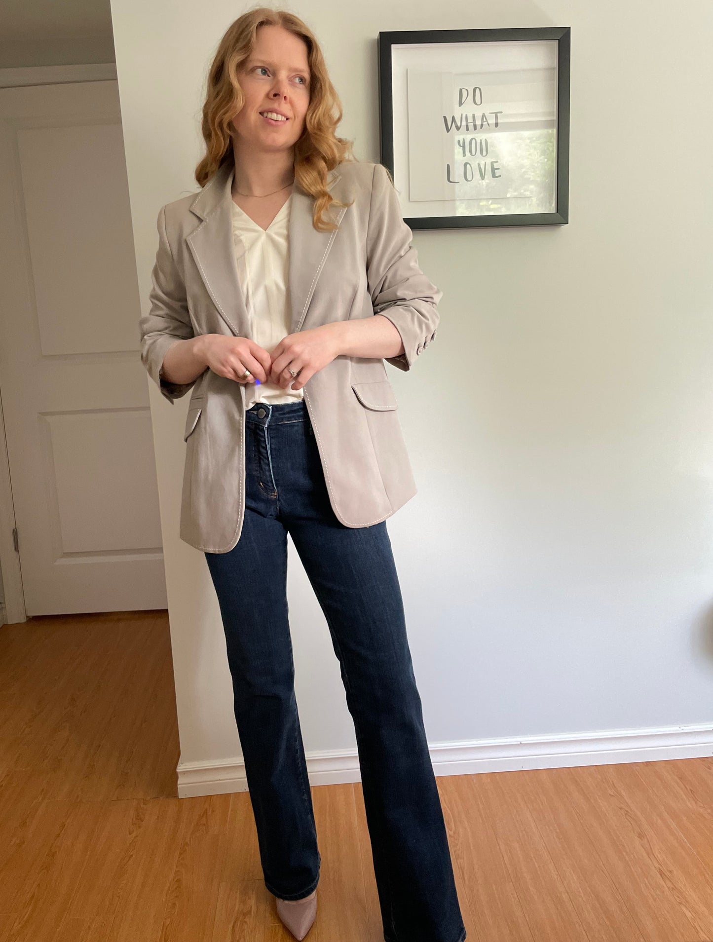 Cabi Pale Sandy Fawn Blazer – Size 10