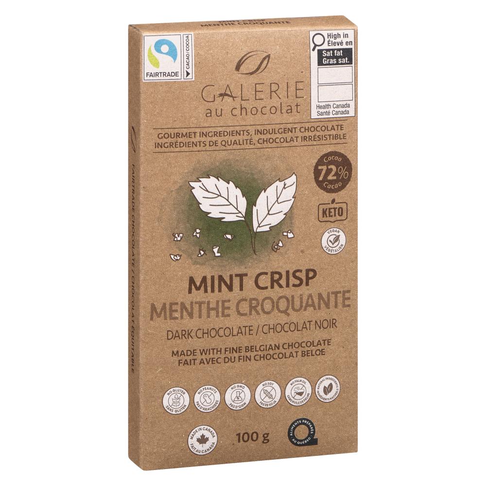 Galerie au Chocolat Fairtrade Mint Crisp Chocolate Bar – 100g - Le Prix Fashion & Consulting