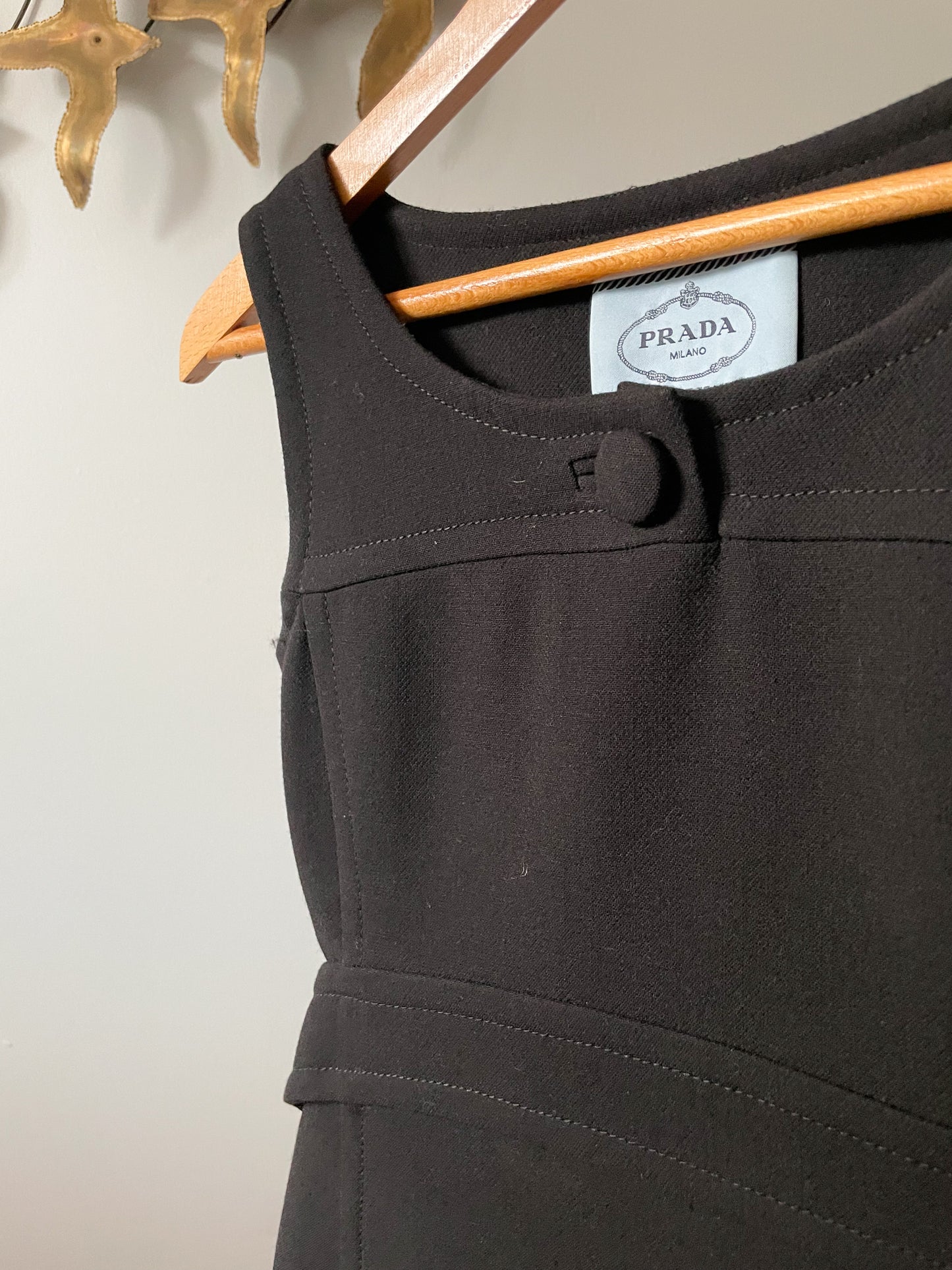 Prada Black Wool Sheath Dress - Size IT 36 / XS