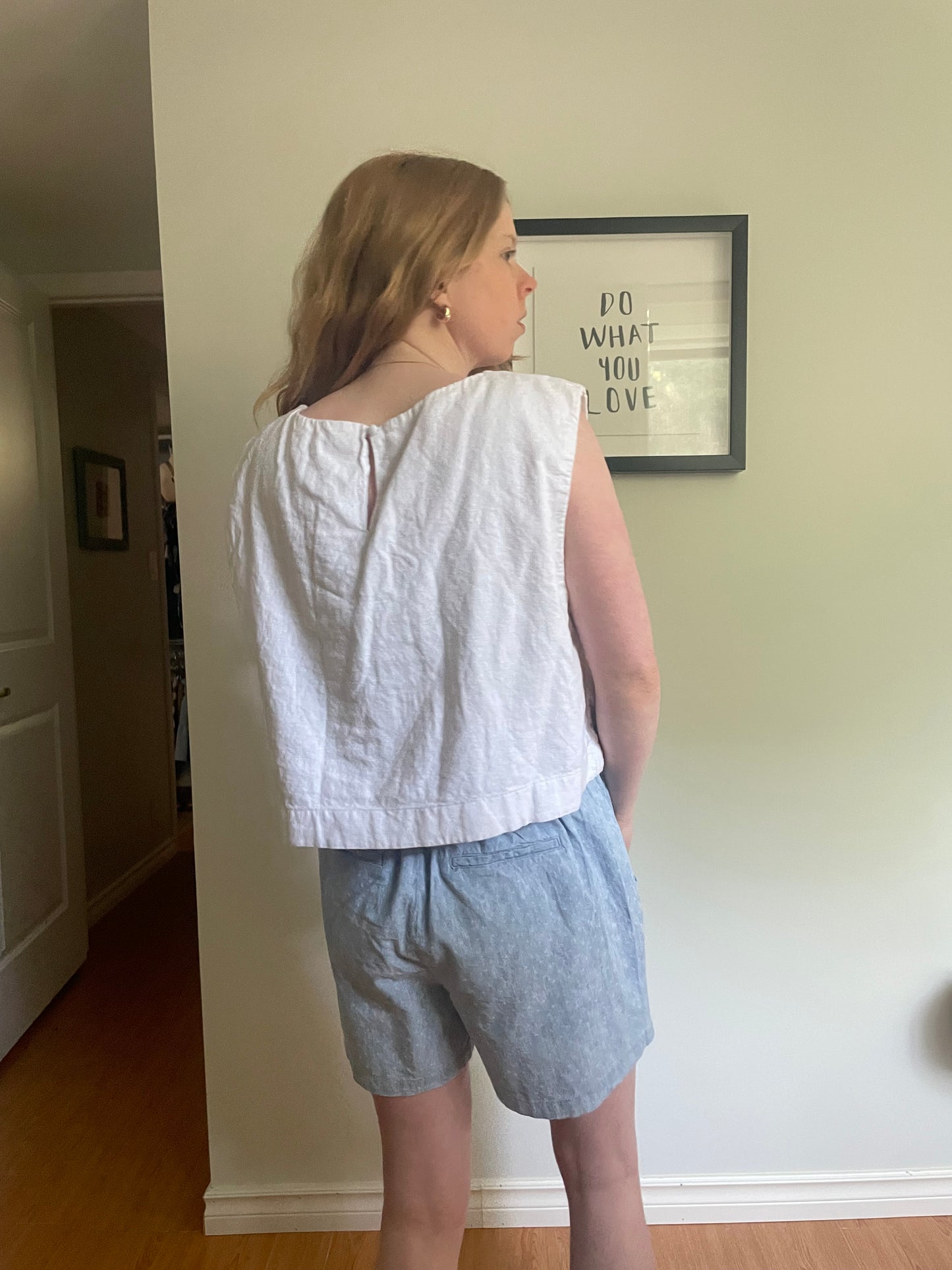 Abercrombie & Fitch White Linen Blend Sleeveless Top - XL