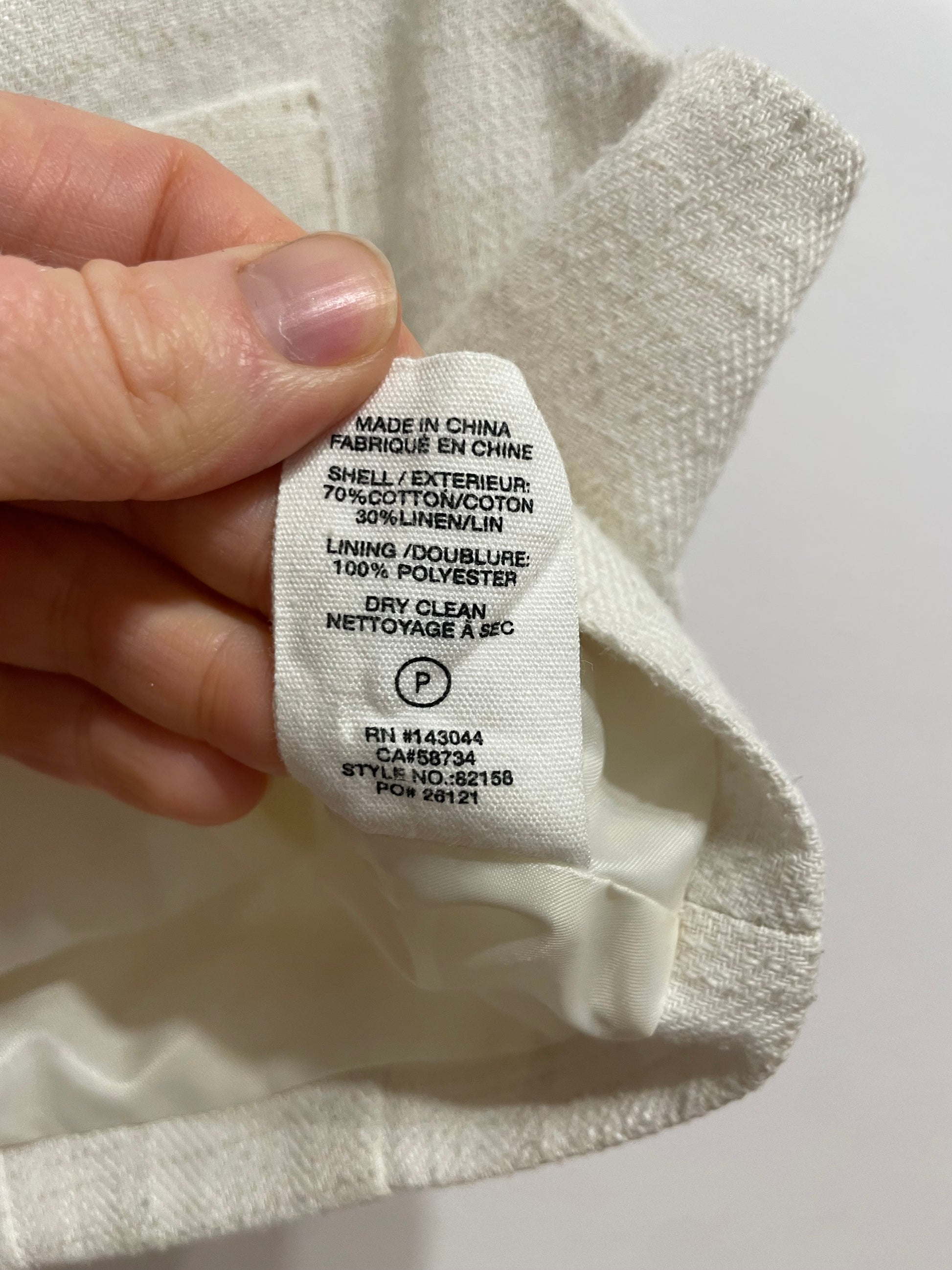 Avec Les Filles Cream Cotton Linen Tailored Vest – Medium - Le Prix Fashion & Consulting