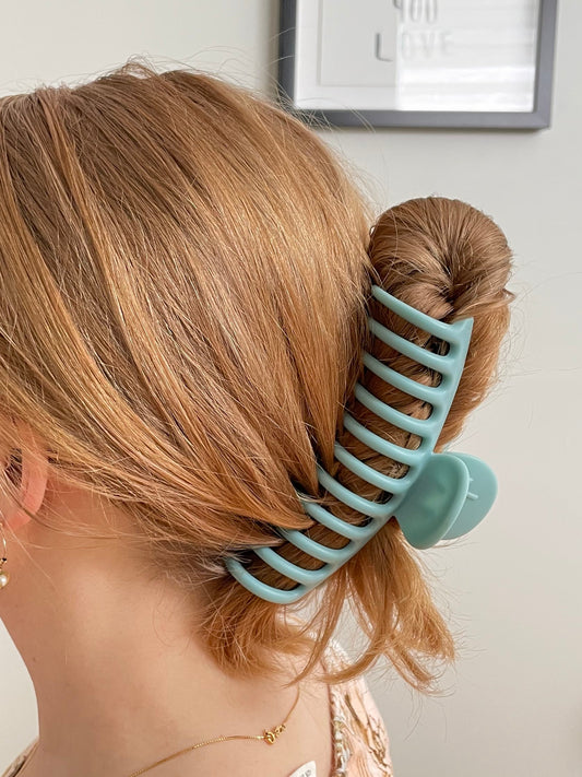 Matte Blue Oversized Hair Claw – Strong & Stylish
