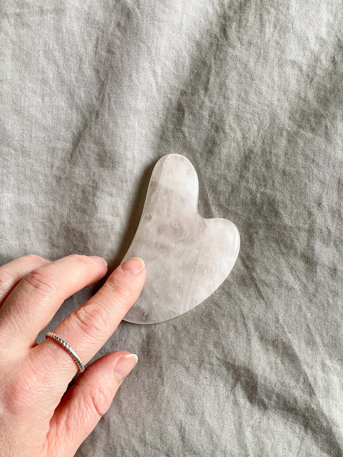 Crystal Gua Sha Facial Tool – Rose Quartz or Green Aventurine