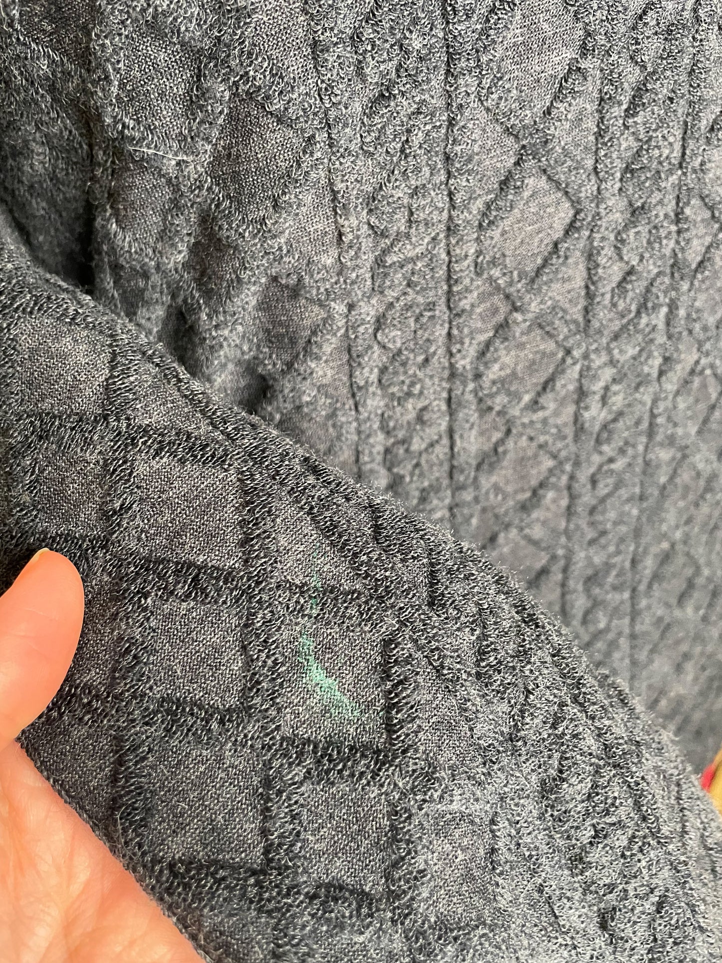 Versace Sport Grey Cable Knit Pattern Wool Collar Sweater - XL