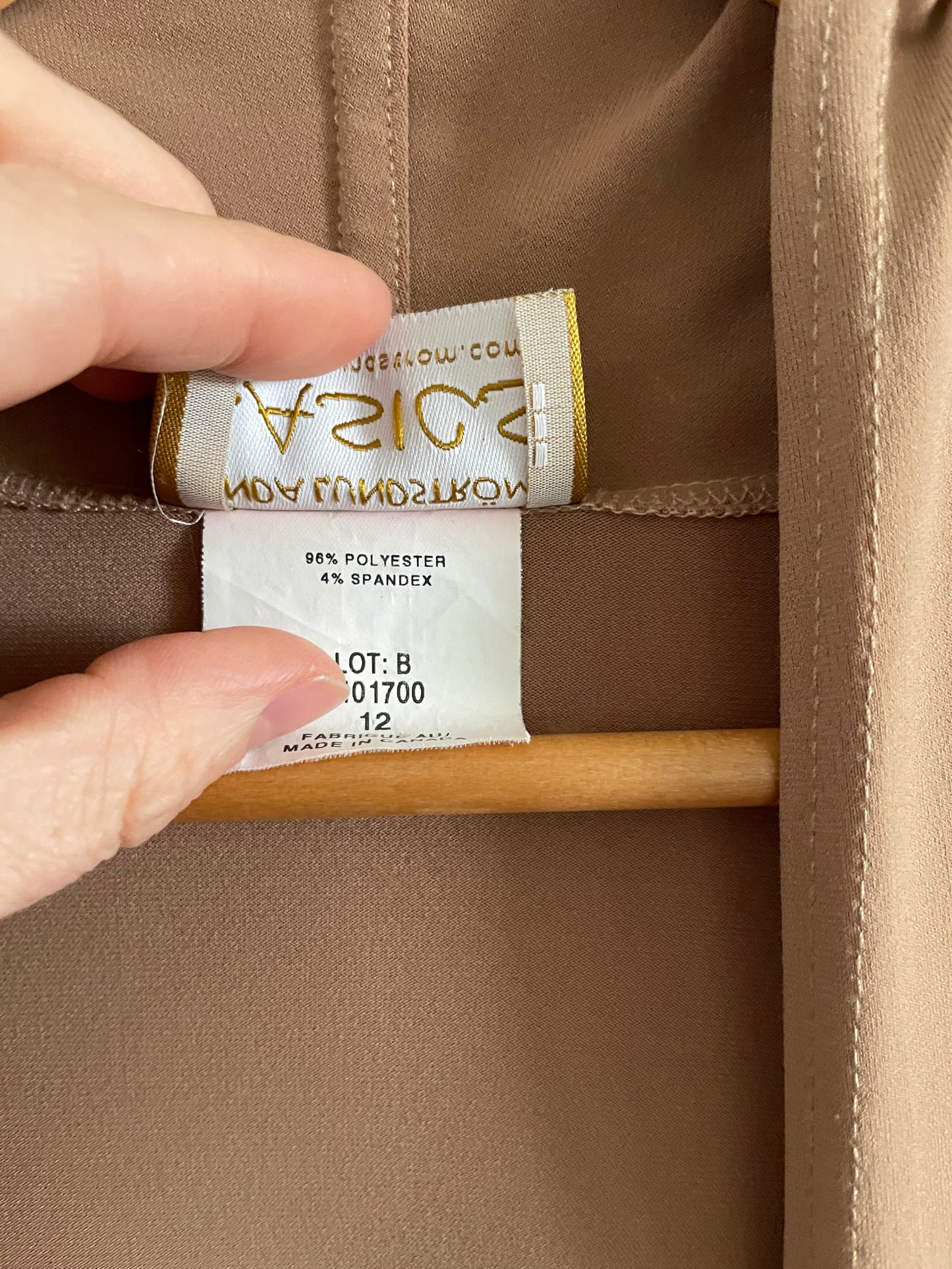 Linda Lundström Basics Camel Open Front Cardigan – Size 12 (Made in Canada)