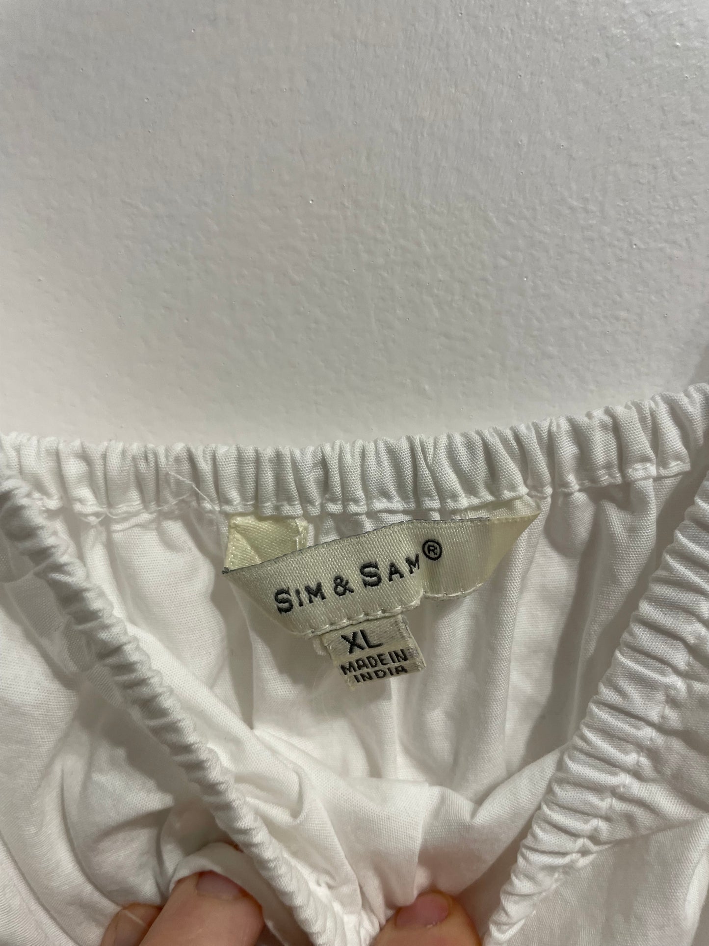 Sim & Sam White Tie Front 100% Cotton Peplum Tank Top - S/M/L/XL