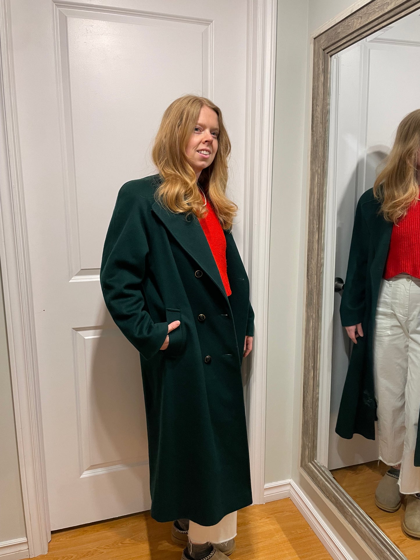 Roth-Stern Deep Forest Green Pure Virgin Wool Coat – Medium/Large