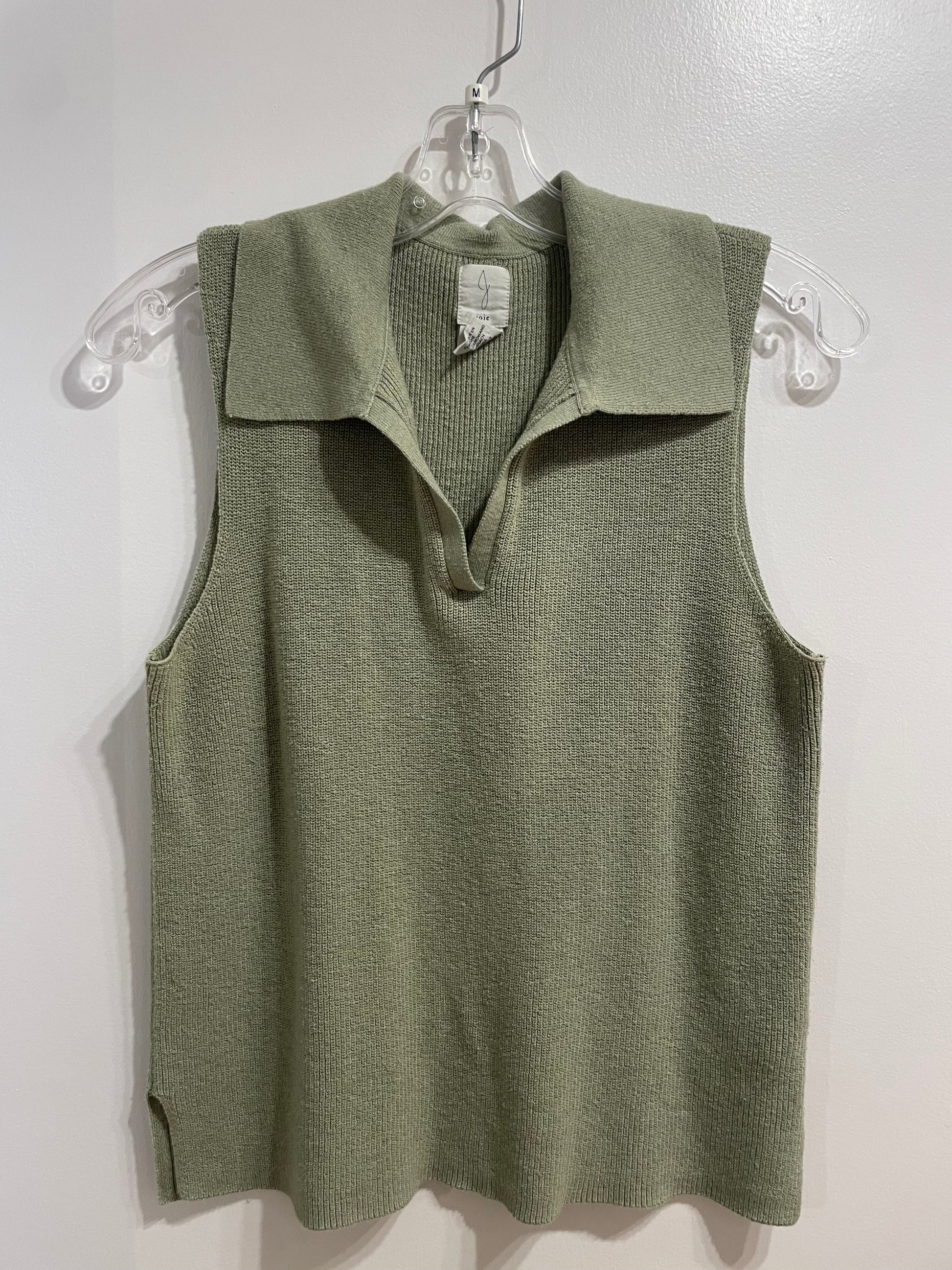 Joie Sage Green Knit Sleeveless Collared Top – Medium - Le Prix Fashion & Consulting