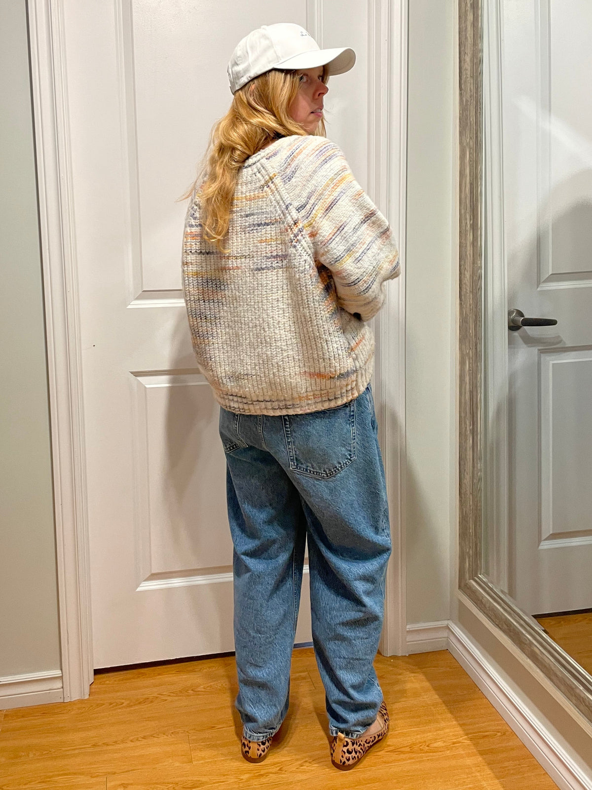 FDJ French Dressing Jeans Cream Multi-Colour – Balloon Sleeve Knit Sweater – Medium