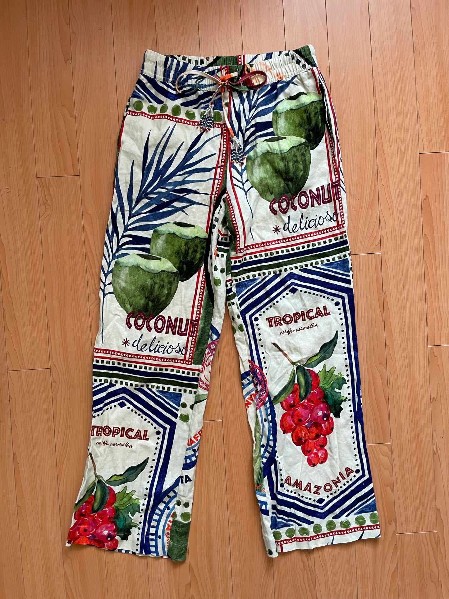 Rachel Zoe 100% Linen Tropical Pants – Size S