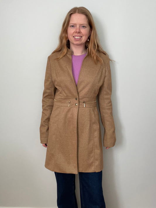 Against Nudity Camel Tailored Knit Coat – Large