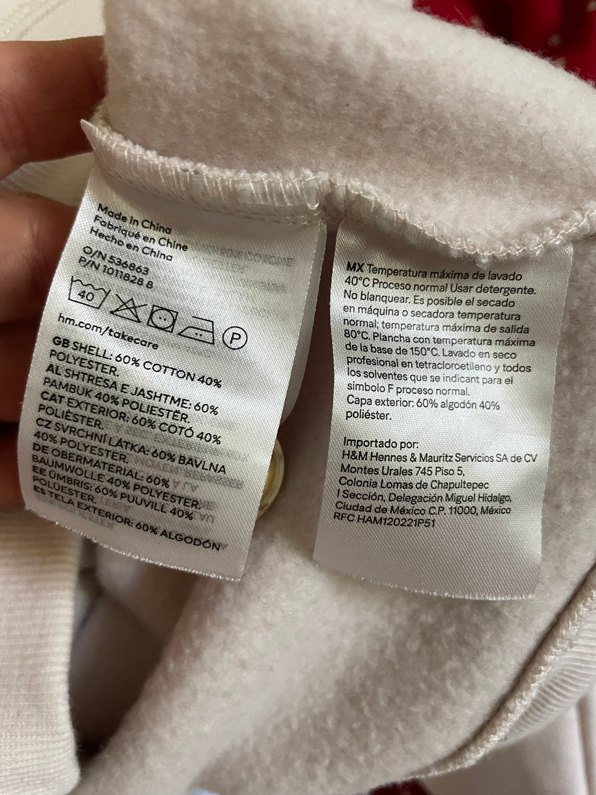 H&M Beige Paris Place Vendôme Fleece-Lined Sweatshirt – Large/XL