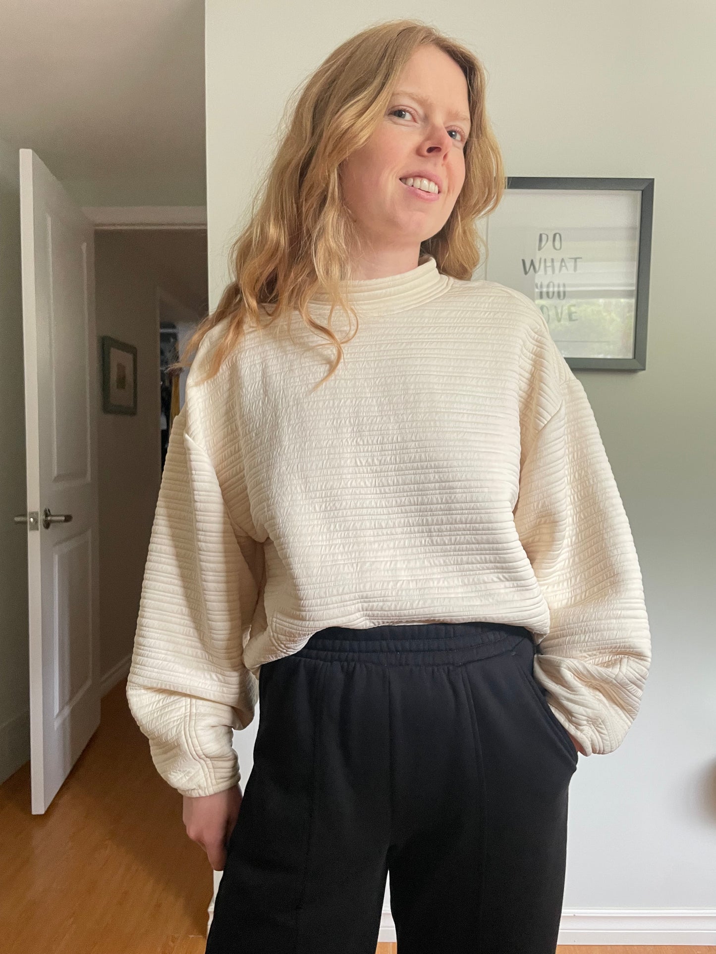 prAna – Cream Send Off Mock Neck Pullover – Medium