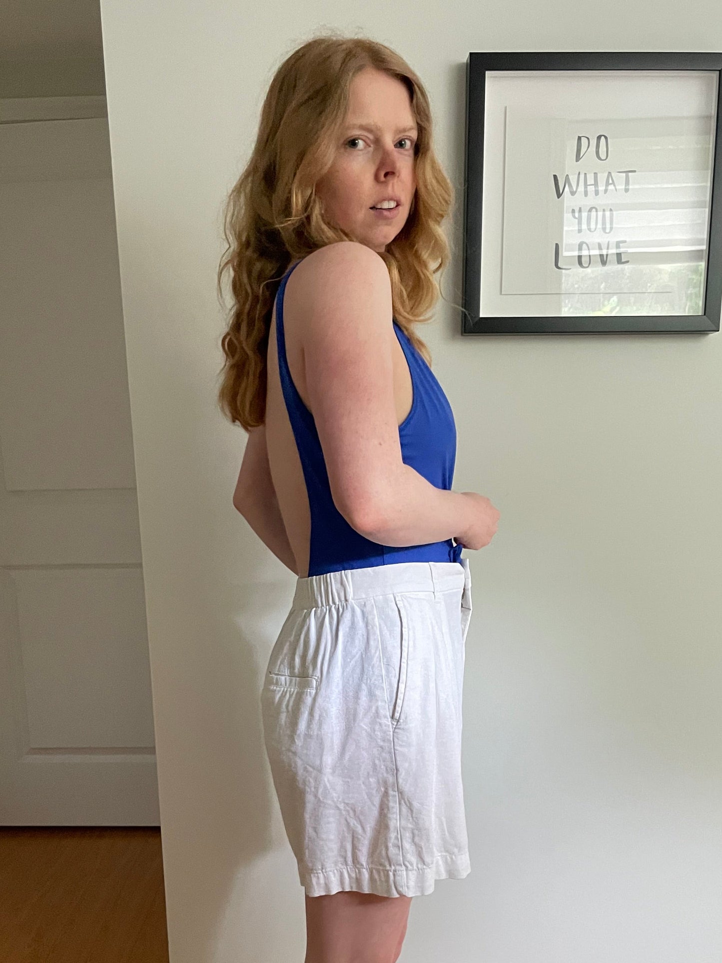 GAP White Linen Pleated Shorts – Size 8
