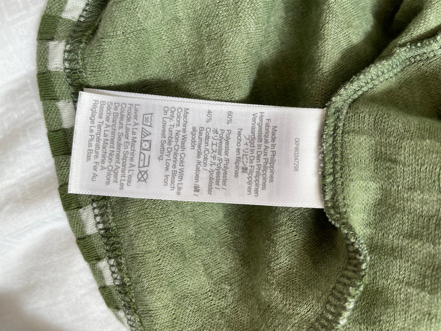 Madewell Green & White Gingham Puff Sleeve Mini Dress - Large