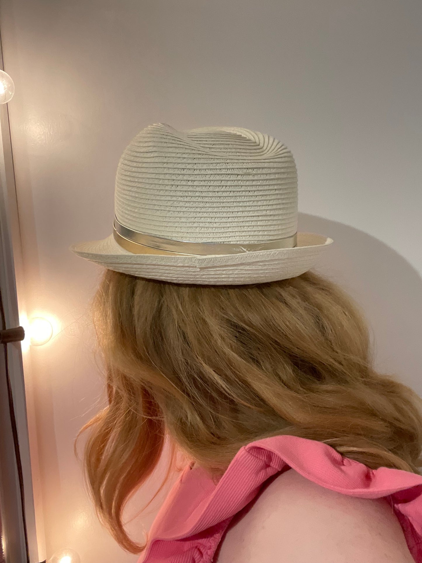Sun ‘N’ Sand Ivory Metallic Fedora Sun Hat