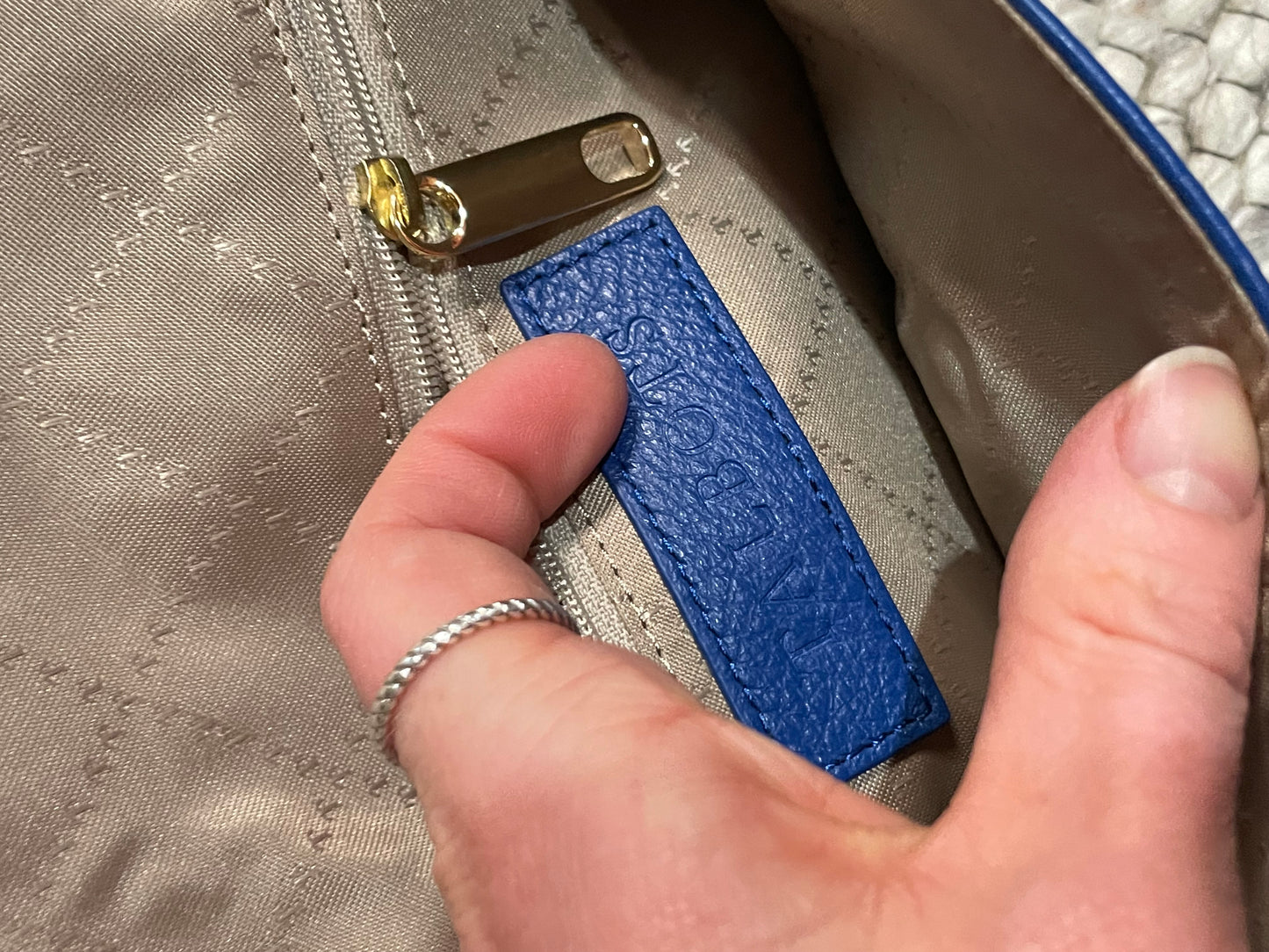 Talbots Cobalt Blue Leather Bow Clutch Wallet