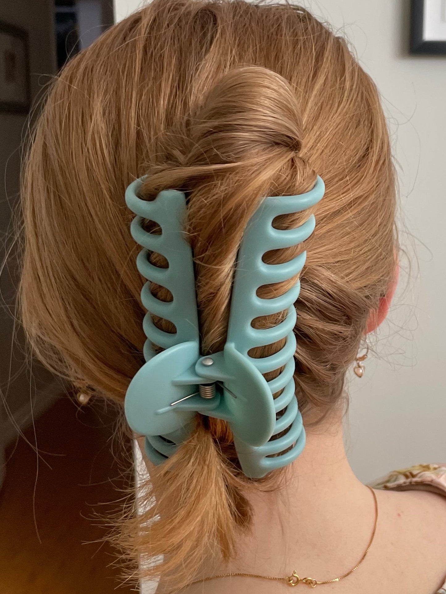 Matte Blue Oversized Hair Claw – Strong & Stylish