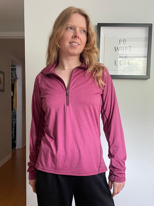 Columbia Pink Omni-Shade Half-Zip Long Sleeve Active Top - Medium