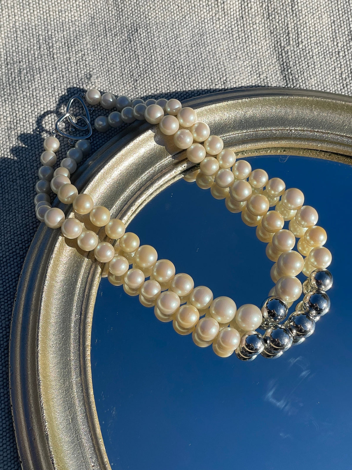 Ivory Pearl-Style & Silver-Tone Double-Strand Necklace