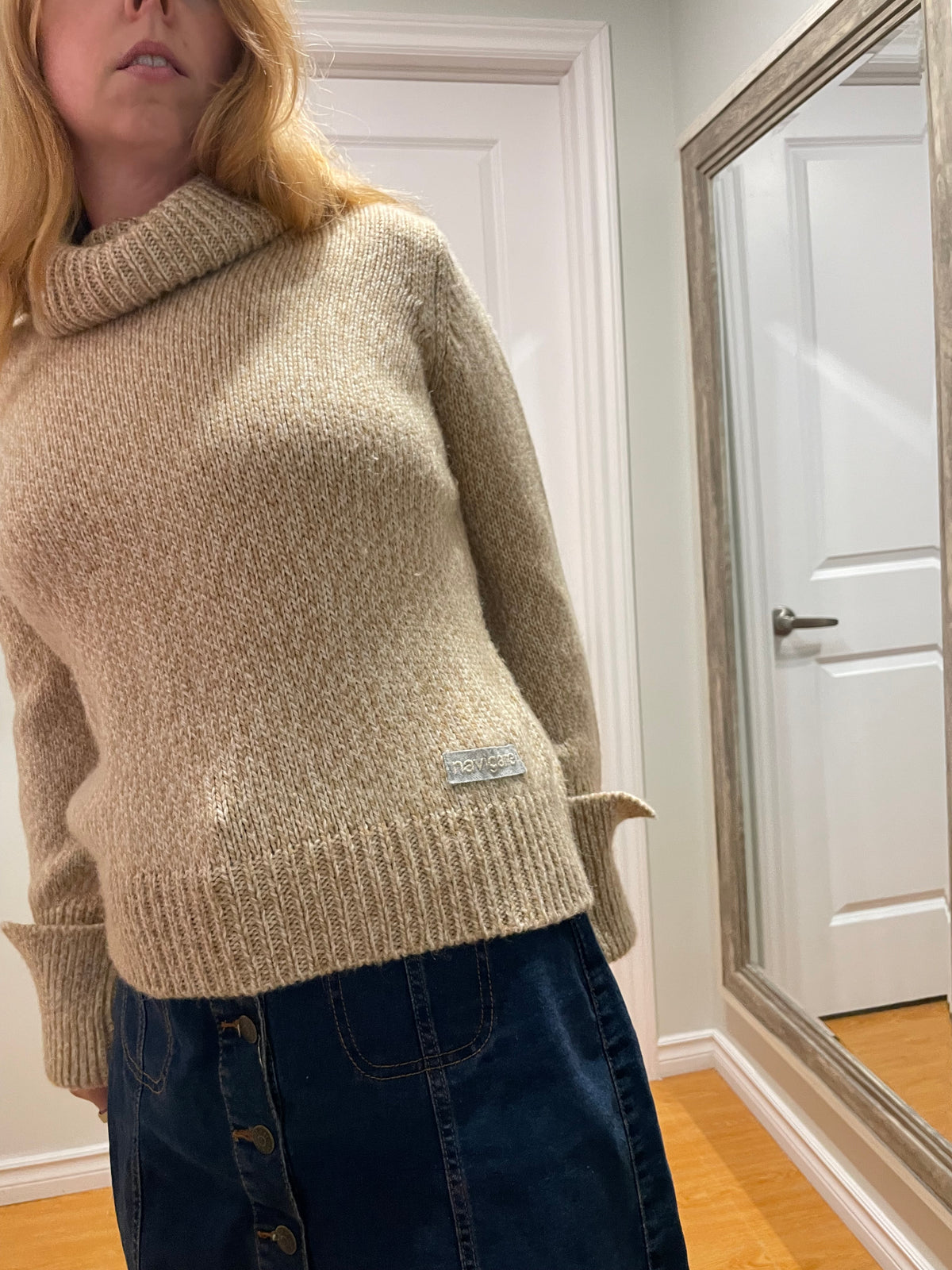 Navigare Donna Oatmeal Wool & Alpaca-Blend Turtleneck Sweater - M/L