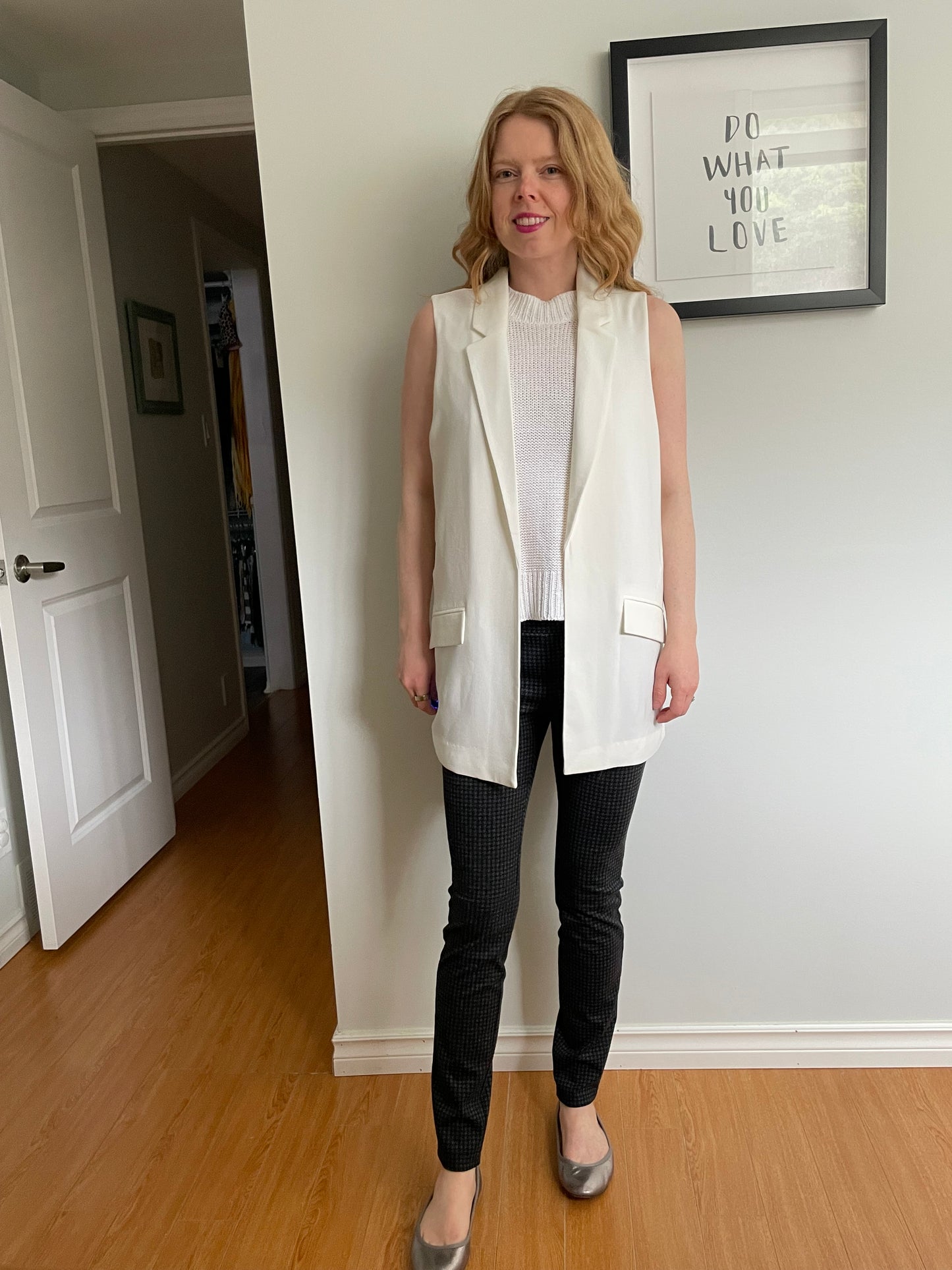 Rock & Shine White Longline Open Sleeveless Blazer Vest - M-XXL